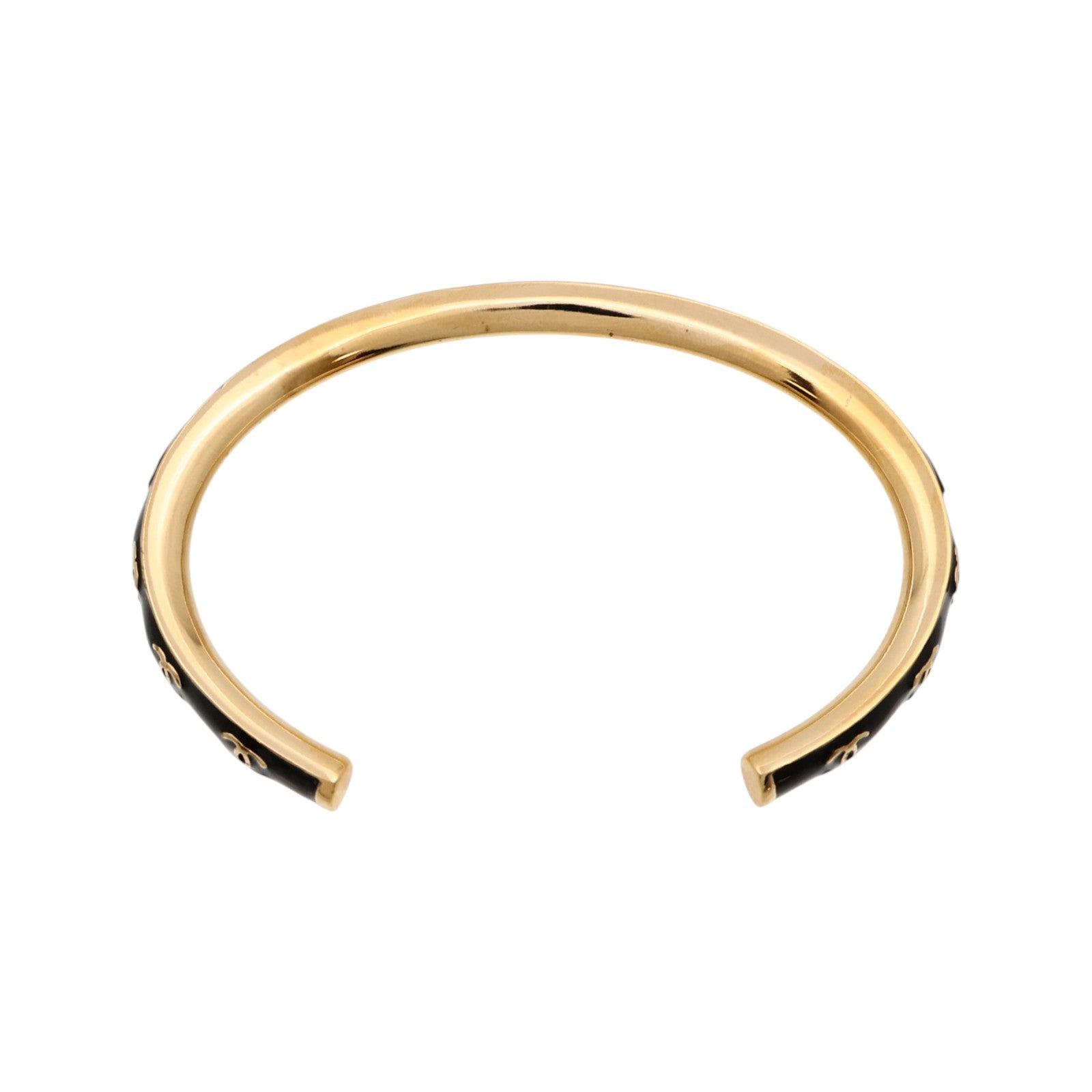CHANEL 金屬/琺瑯CC Logo Cuff Bracelet手鐲