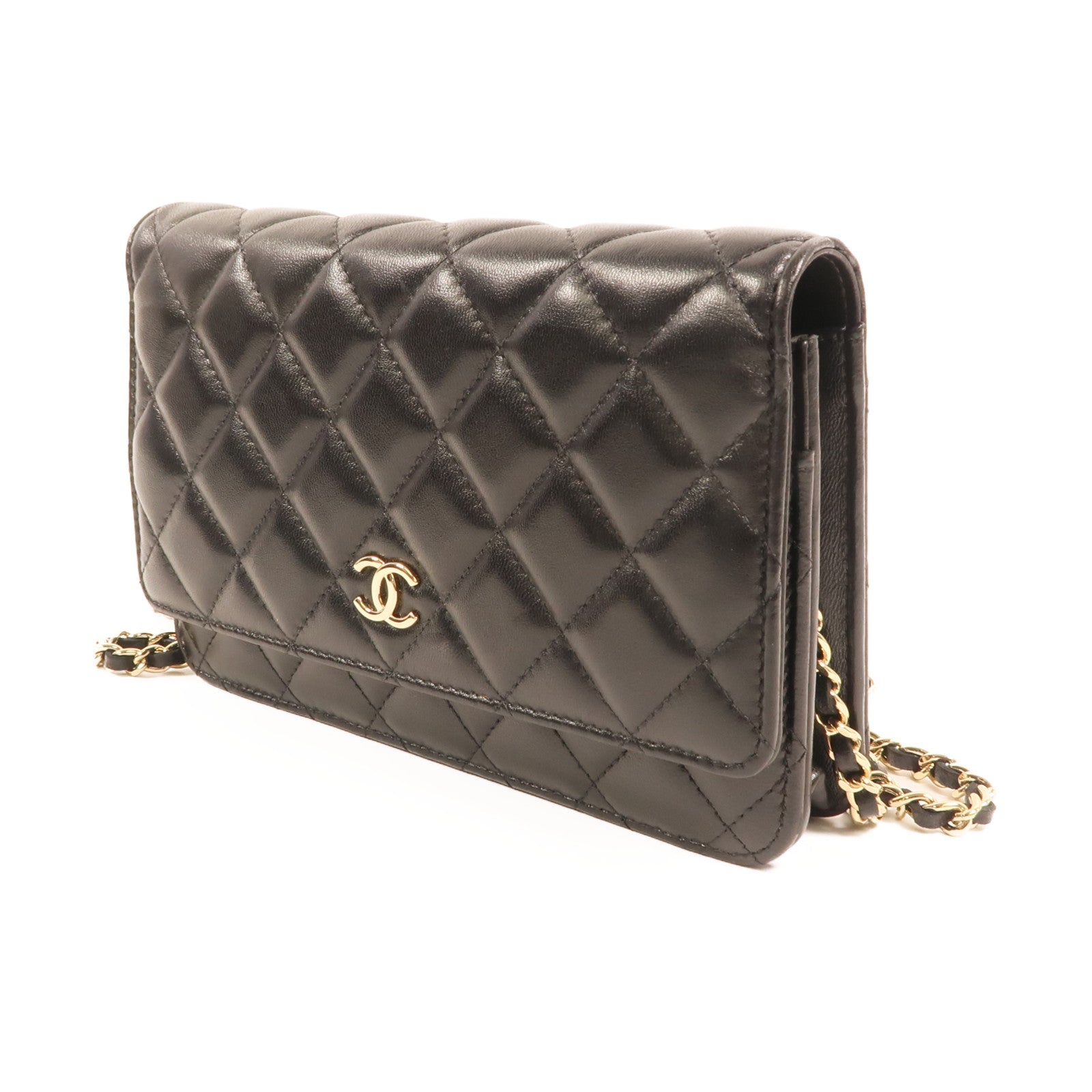 CHANEL 羊皮皮革WOC Wallet On Chain金扣鏈帶肩背袋