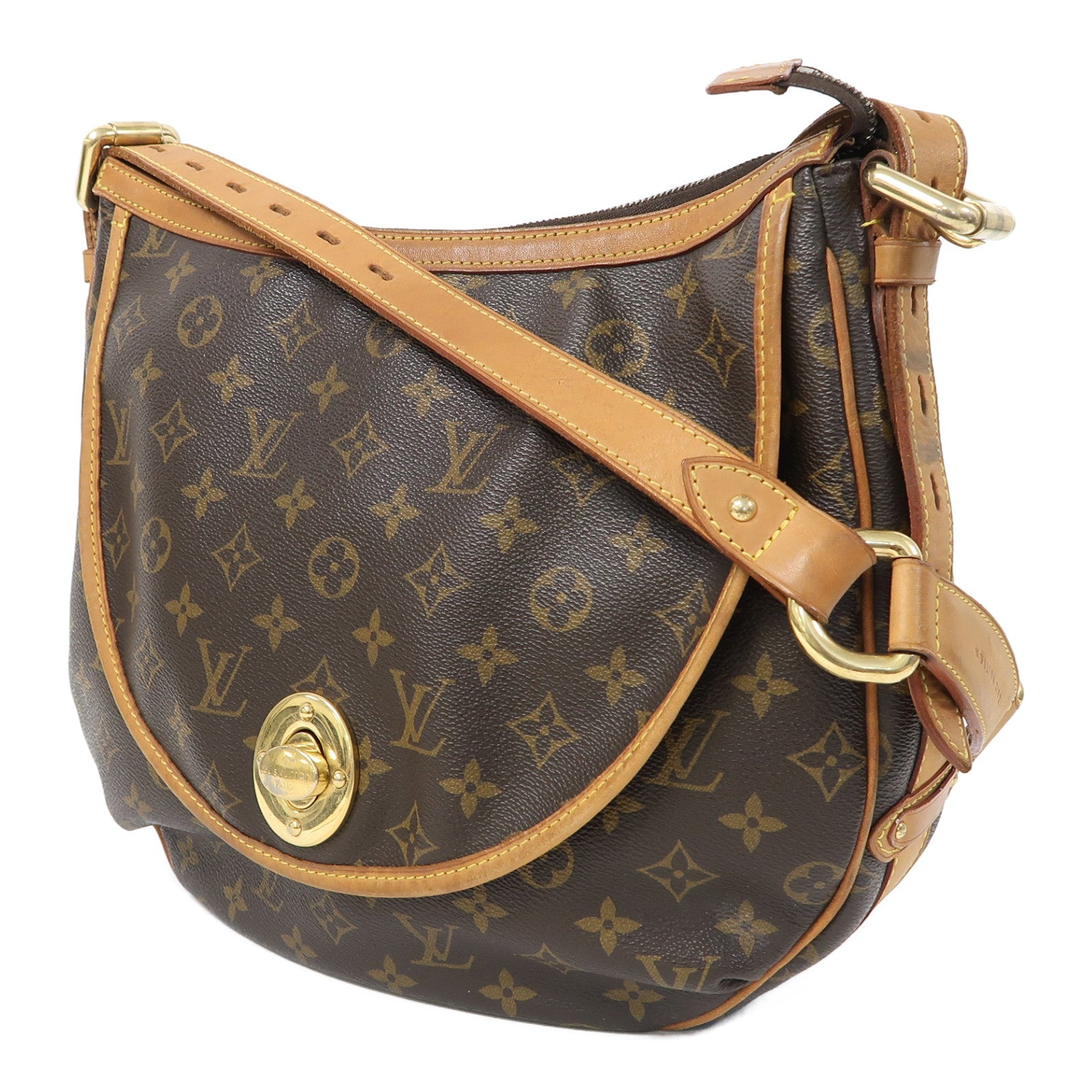 LOUIS VUITTON Monogram Tulum GM金扣肩背袋啡色