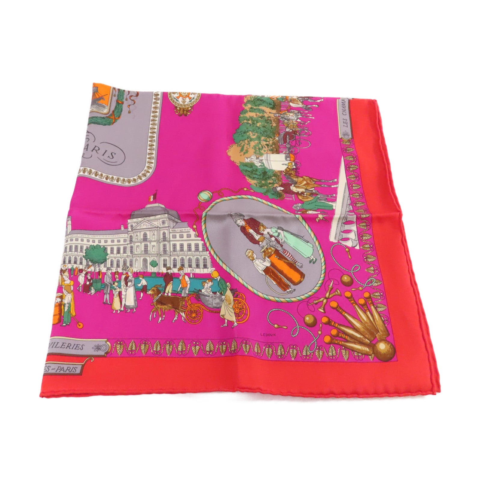 HERMES 絲質65x65 Scarf絲巾紅色/紫色/彩色