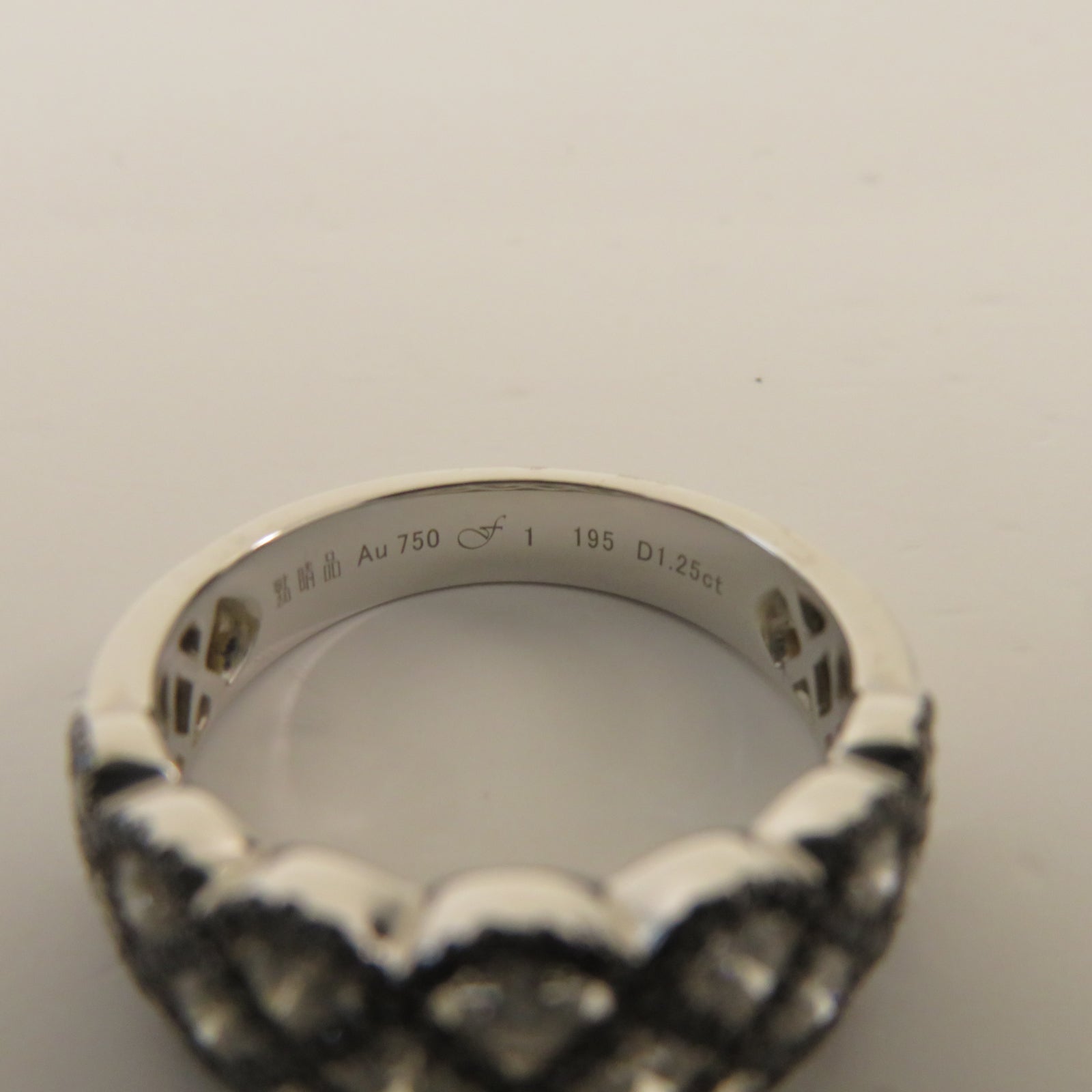 JEWELRY 【激減優惠】18K白金Ring 1.28ct鑽石戒指黑色/銀色US#6.75