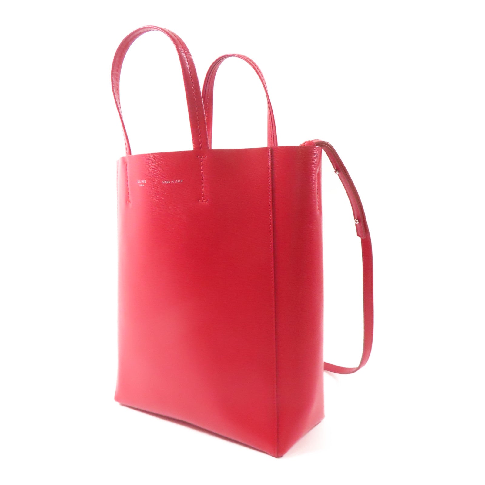 CELINE 牛皮皮革Cabas Bag手挽肩背兩用袋紅色