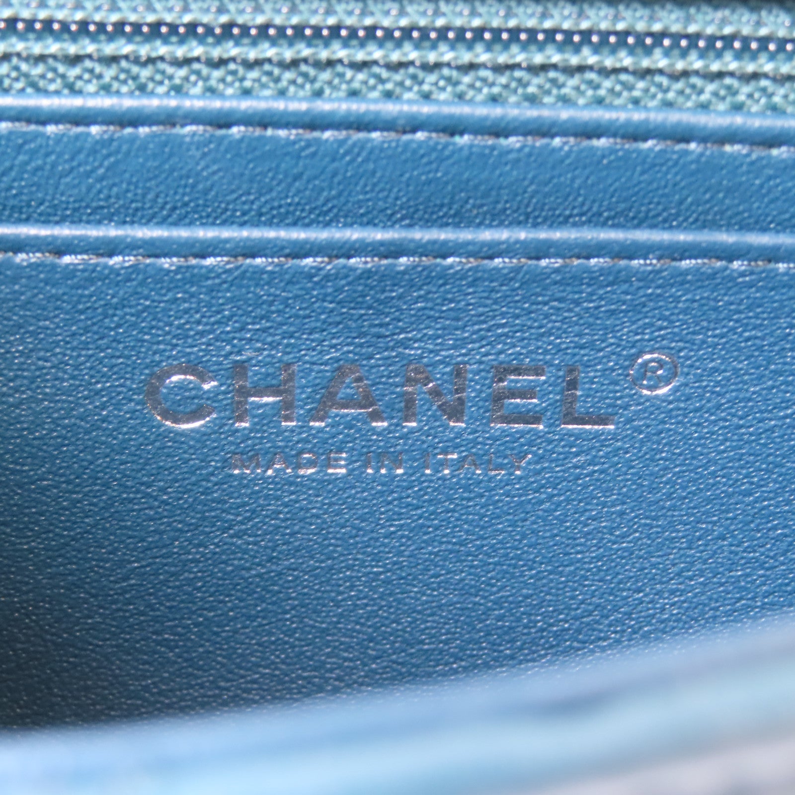 CHANEL 【激減優惠】菱格牛皮皮革Classic Mini Flap Bag銀扣鏈帶肩背袋綠色