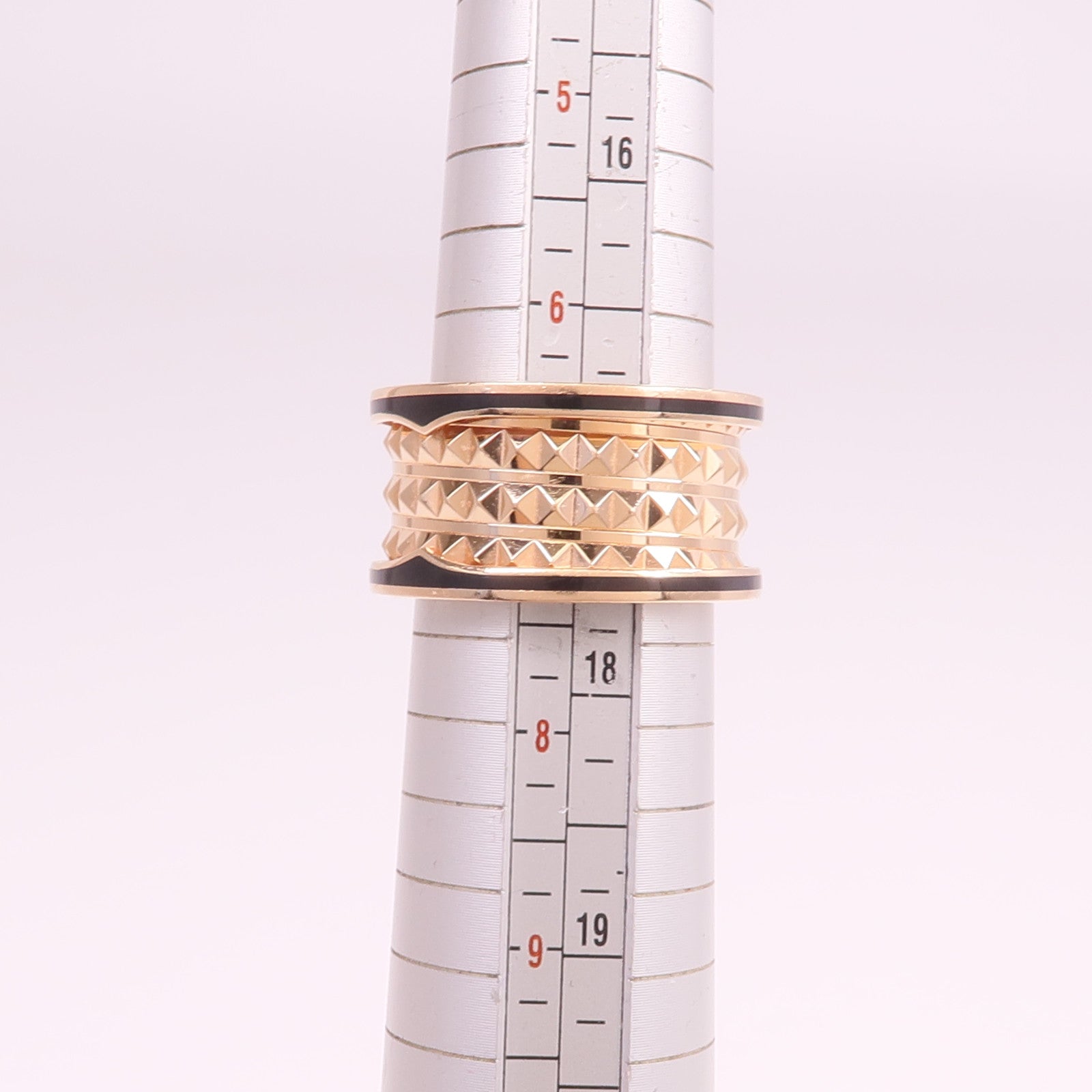 BVLGARI 18K玫瑰金/陶瓷B-zero1戒指BVLGARI#55/#US7