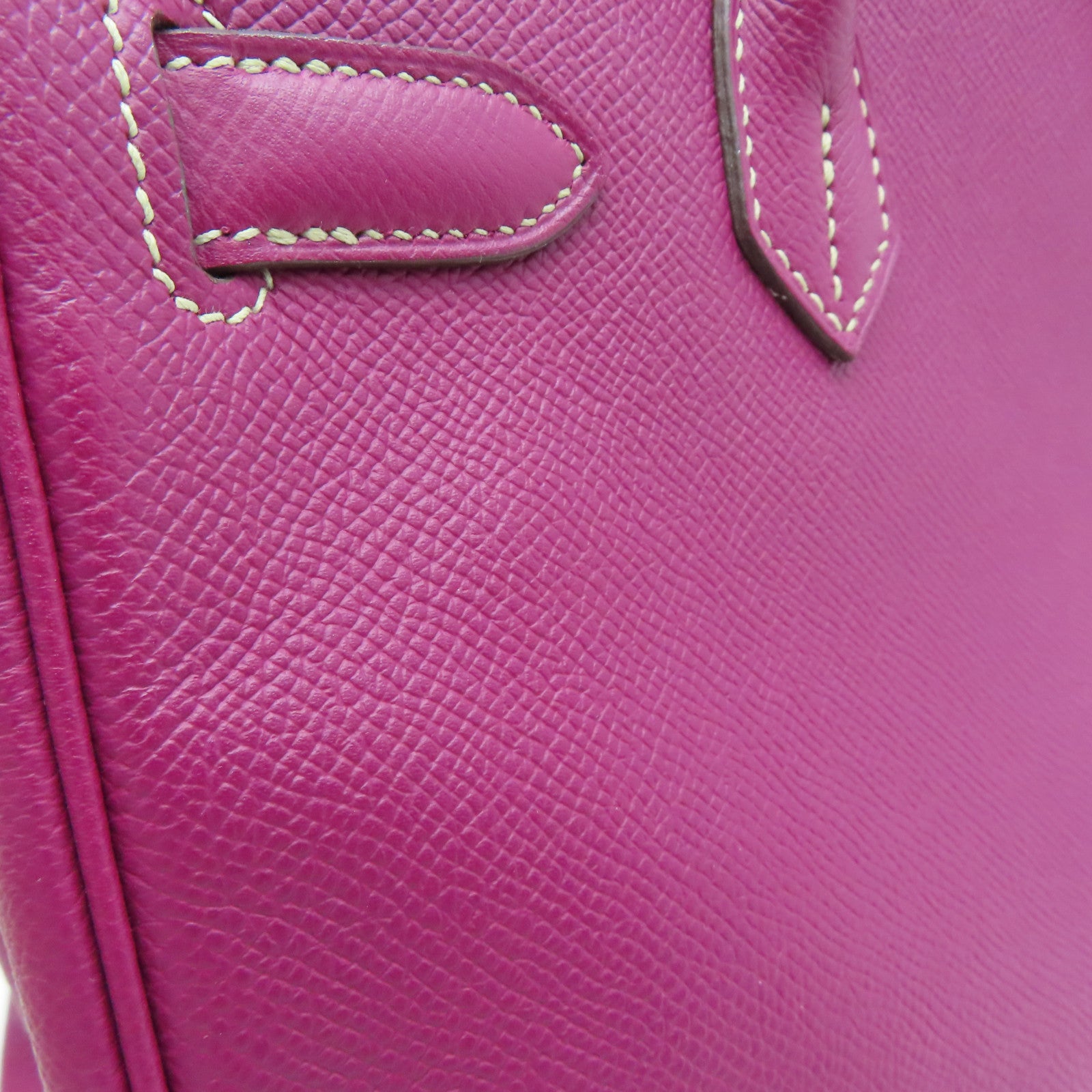 HERMES Epsom皮革Birkin 30銀扣手挽袋Tosca桃紫色