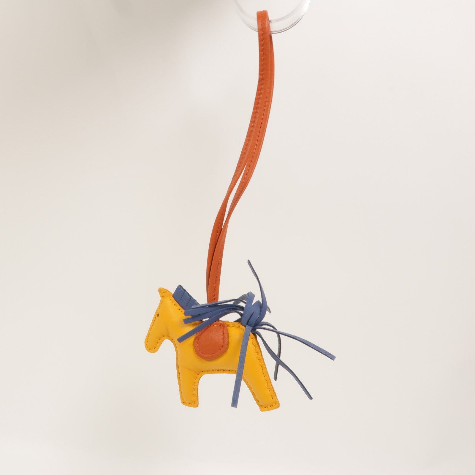 HERMES Milo/Swift皮革Rodeo PM掛飾Jaune d'Or