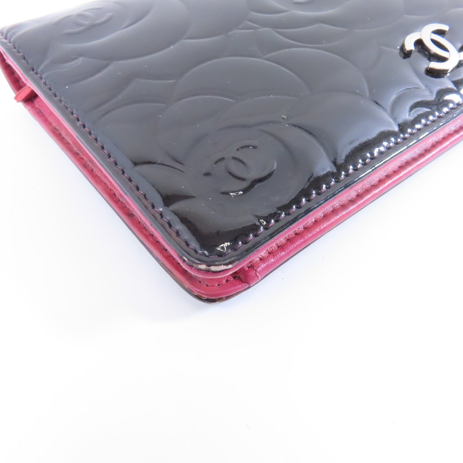 CHANEL 【激減優惠】漆皮皮革Long Wallet銀扣長錢包黑色