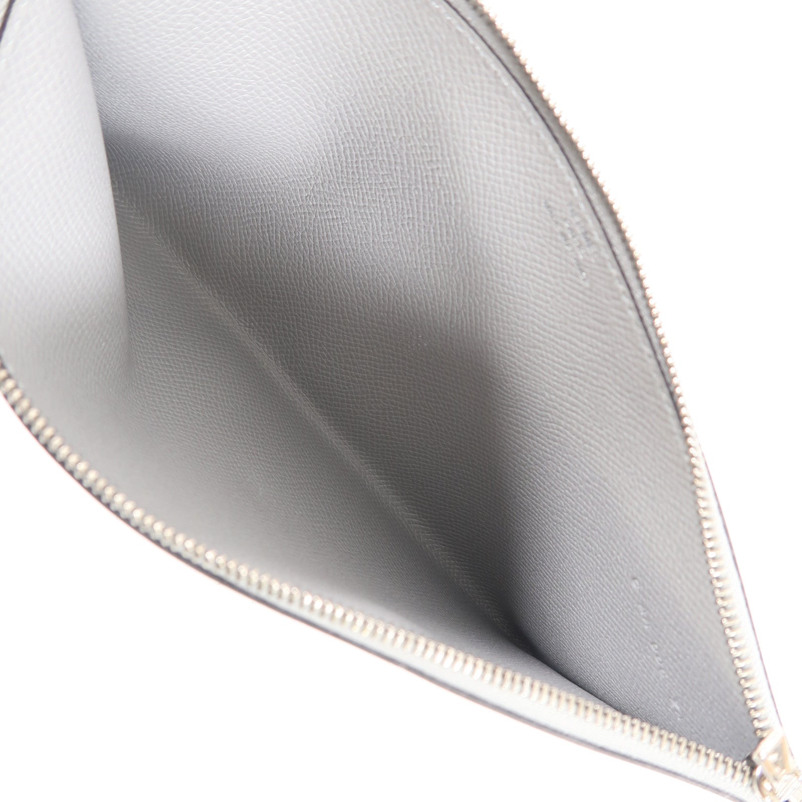 HERMES Epsom皮革Pochette Calvi MM銀扣手拿包藍色