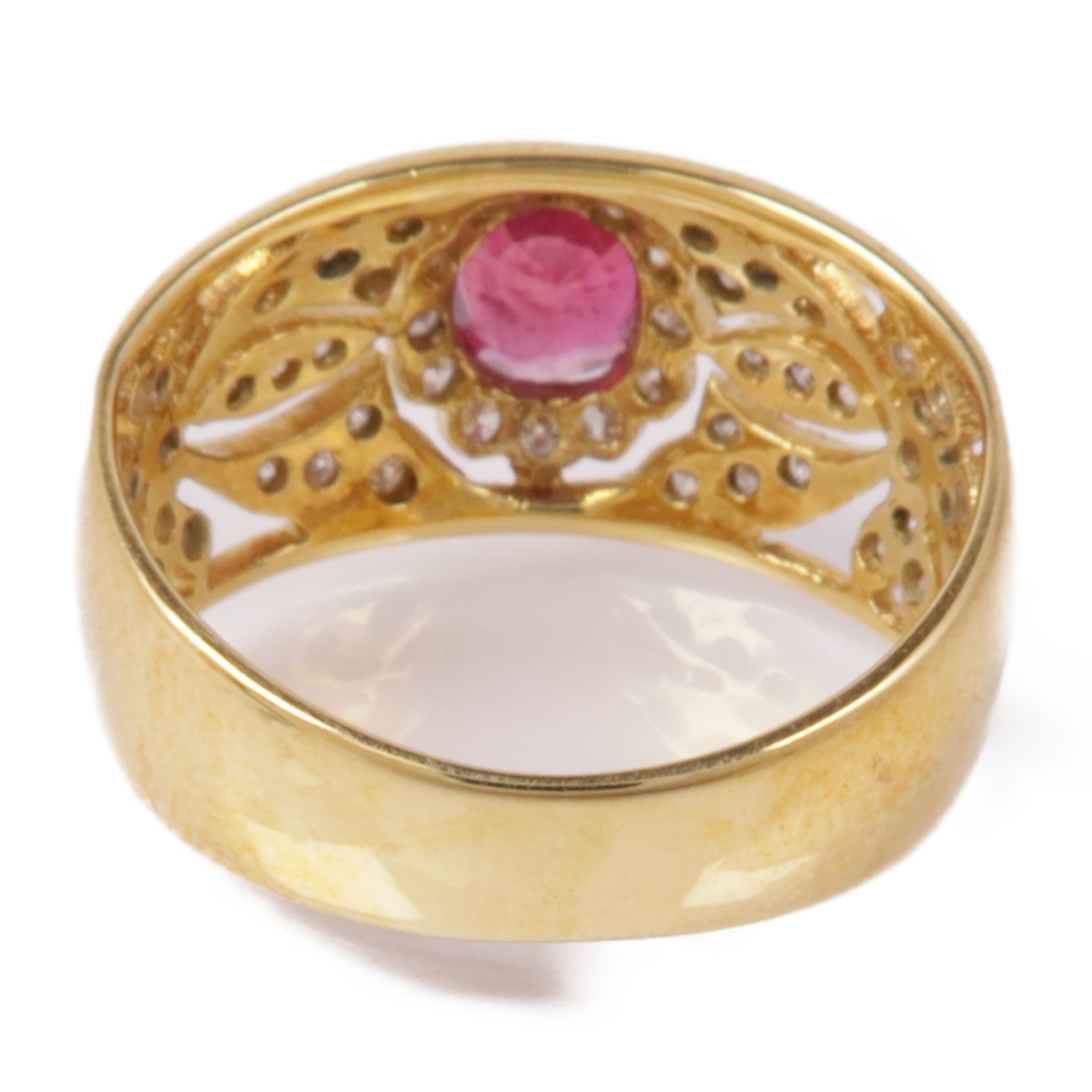 JEWELRY 18K黃金Ruby/Diamond Ring紅寶石/鑽石戒指US#4.75