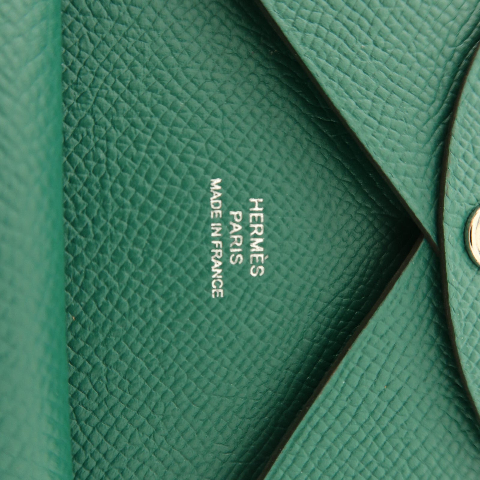 HERMES Epsom皮革Calvi Duo銀扣卡片套