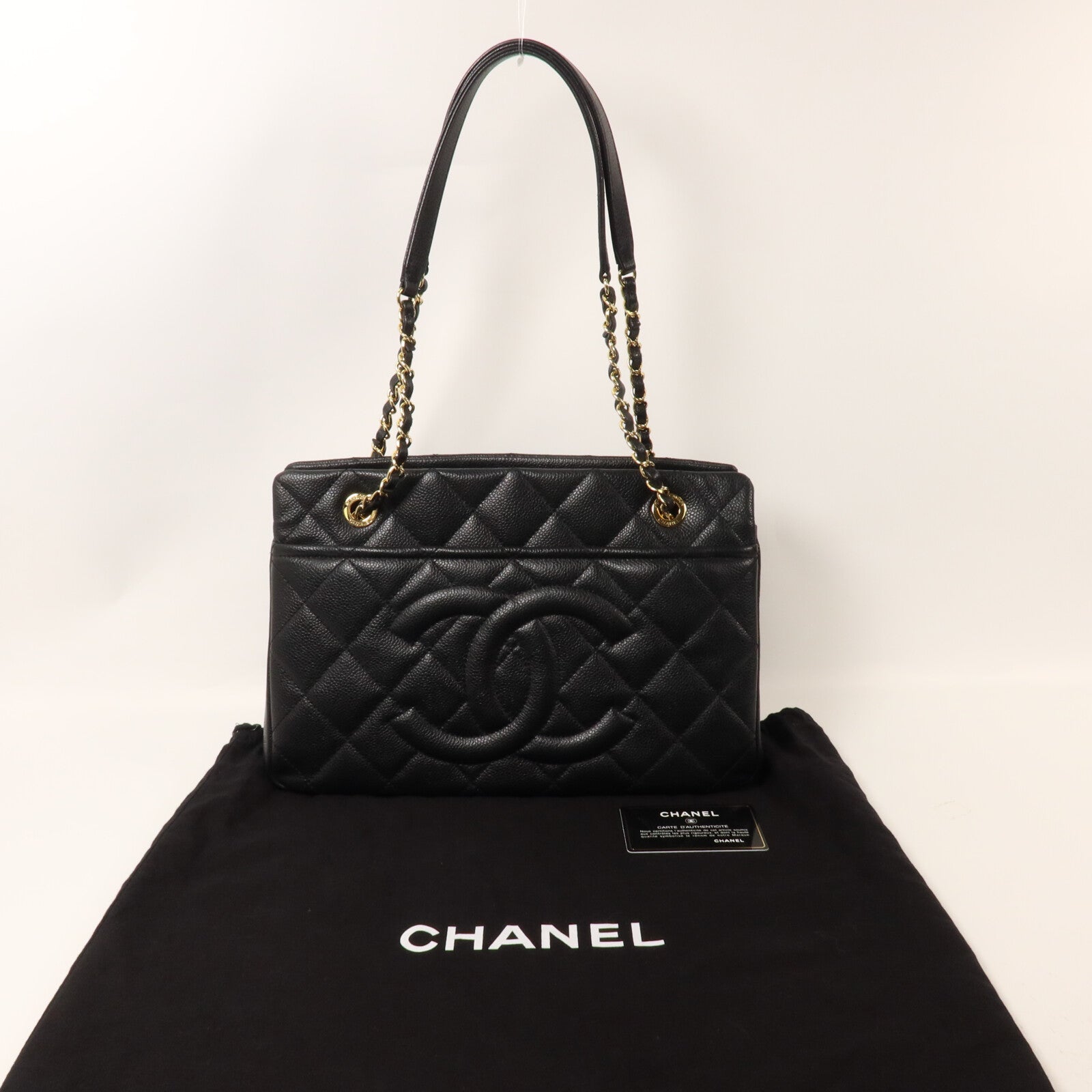 CHANEL 牛皮皮革CC Timeless鏈帶肩背袋