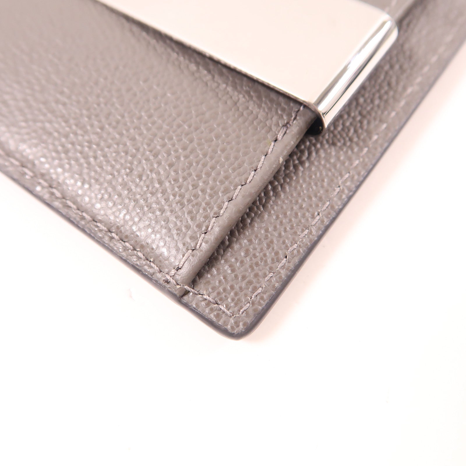 BURBERRY 牛皮皮革Card Case銀扣卡片套灰色