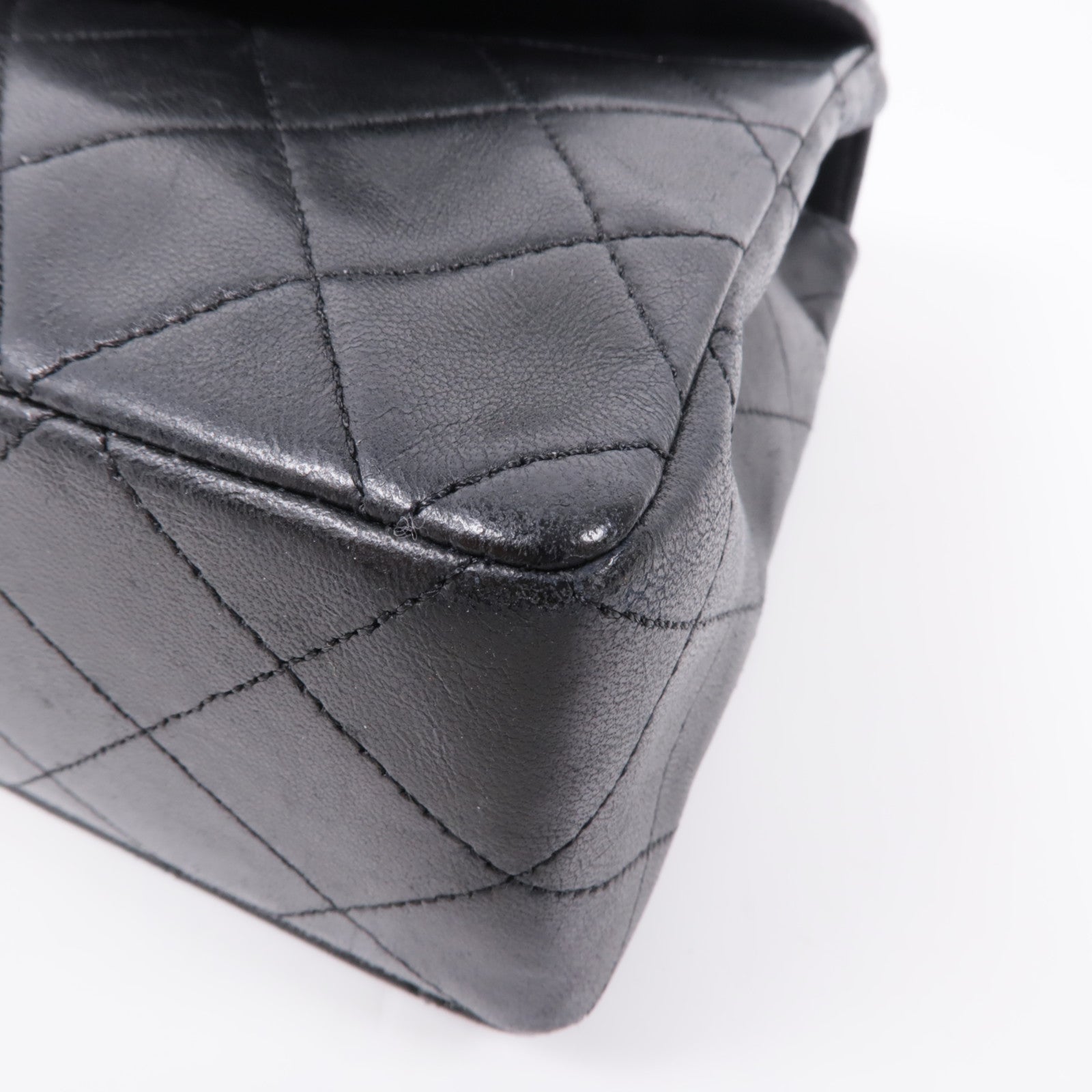 CHANEL 羊皮皮革Chain Shoulder金扣鏈帶肩背袋