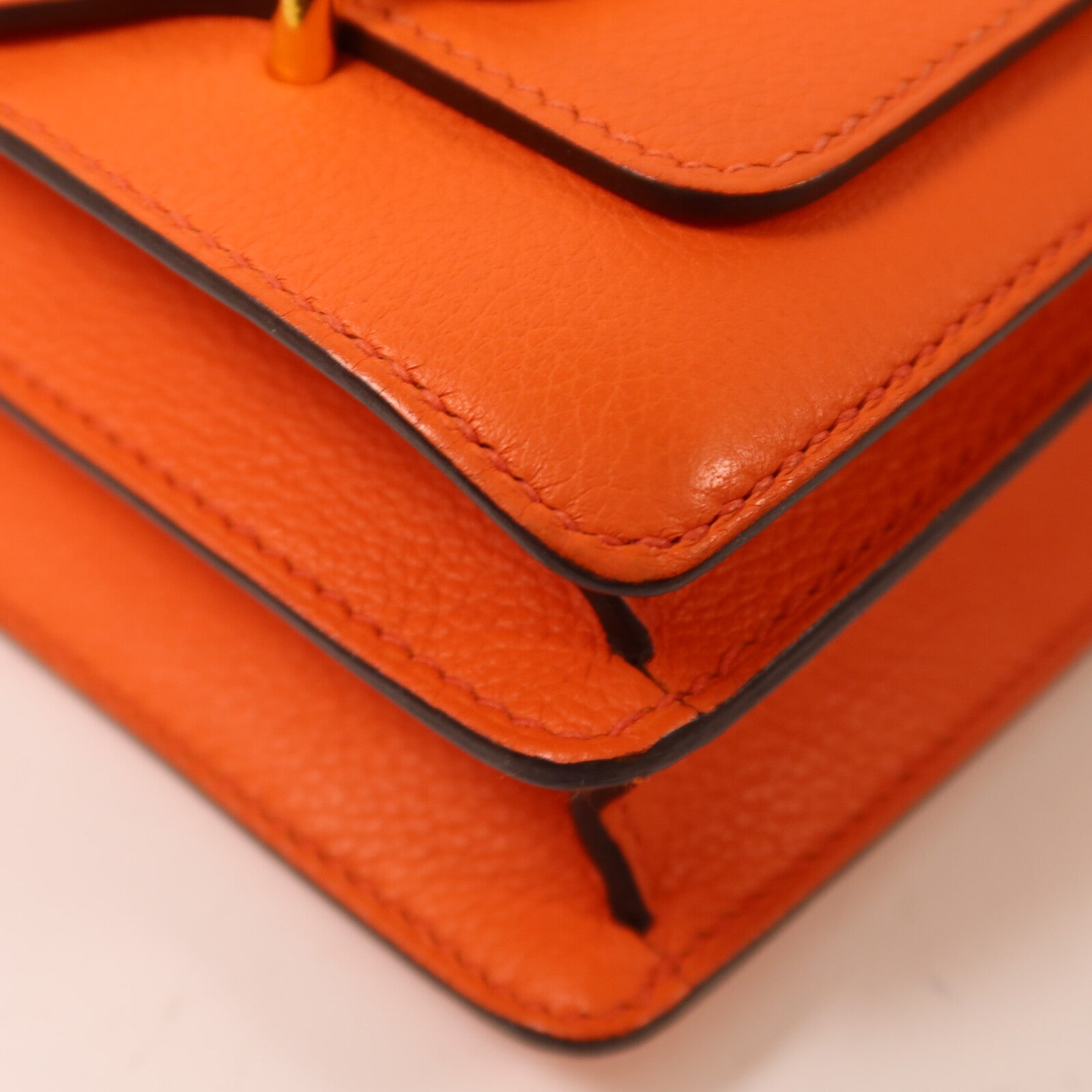 HERMES Evercolor皮革Roulis Mini肩背袋Feu