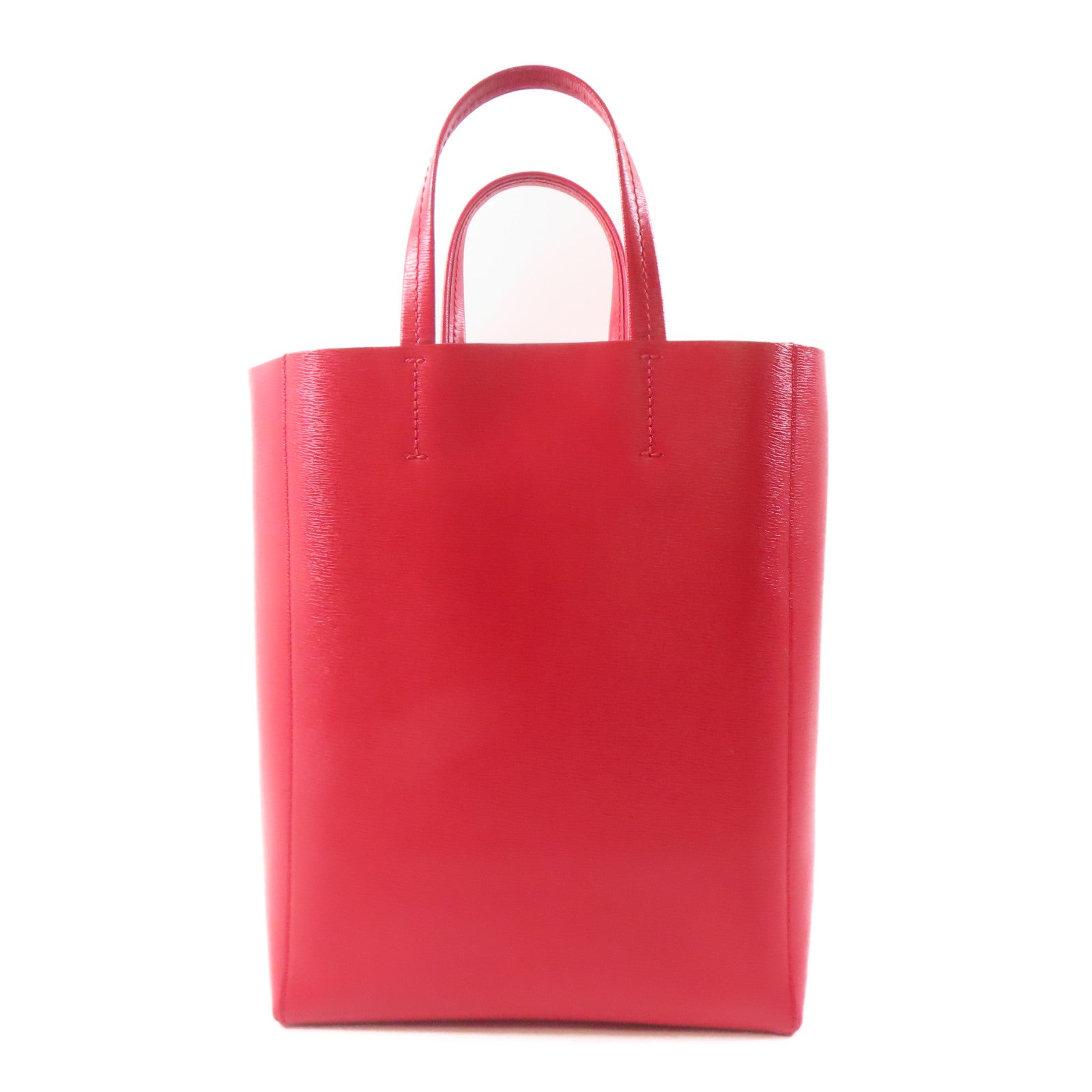 CELINE 牛皮皮革Cabas Bag手挽肩背兩用袋紅色