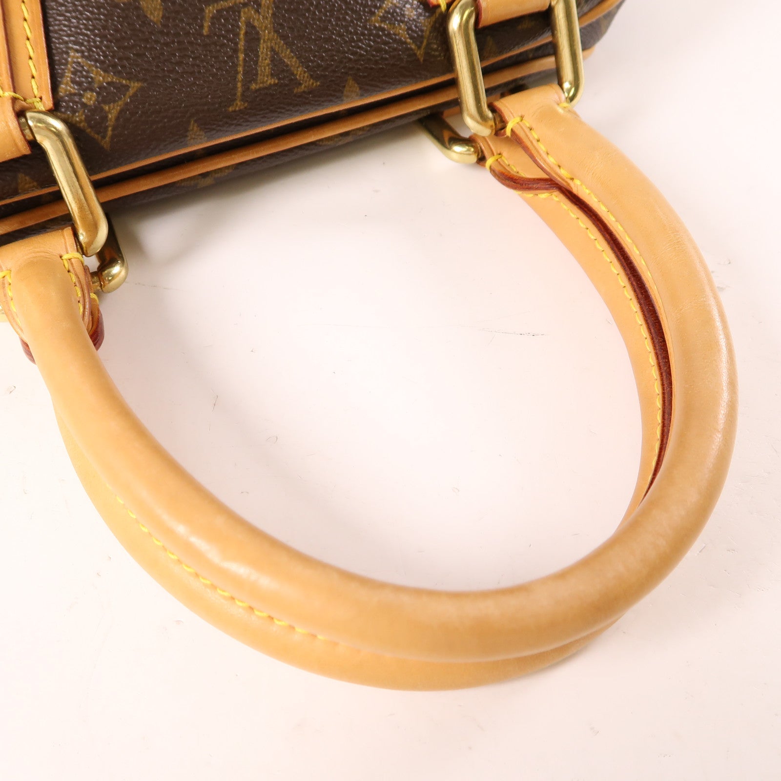 LOUIS VUITTON Monogram Manhattan PM手挽袋棕色