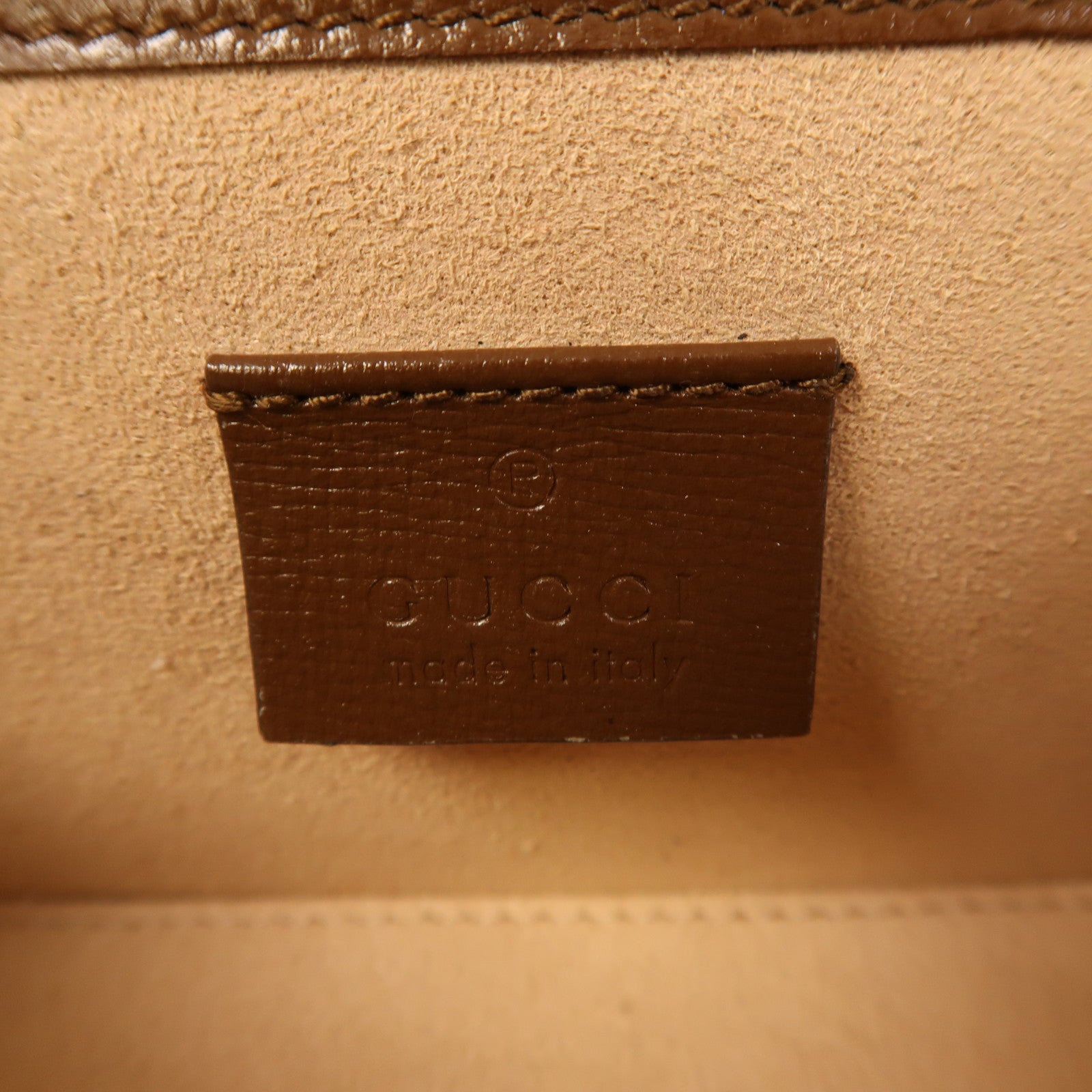 GUCCI 塗層帆布Horsebit 1955 Mini金扣肩背袋啡色
