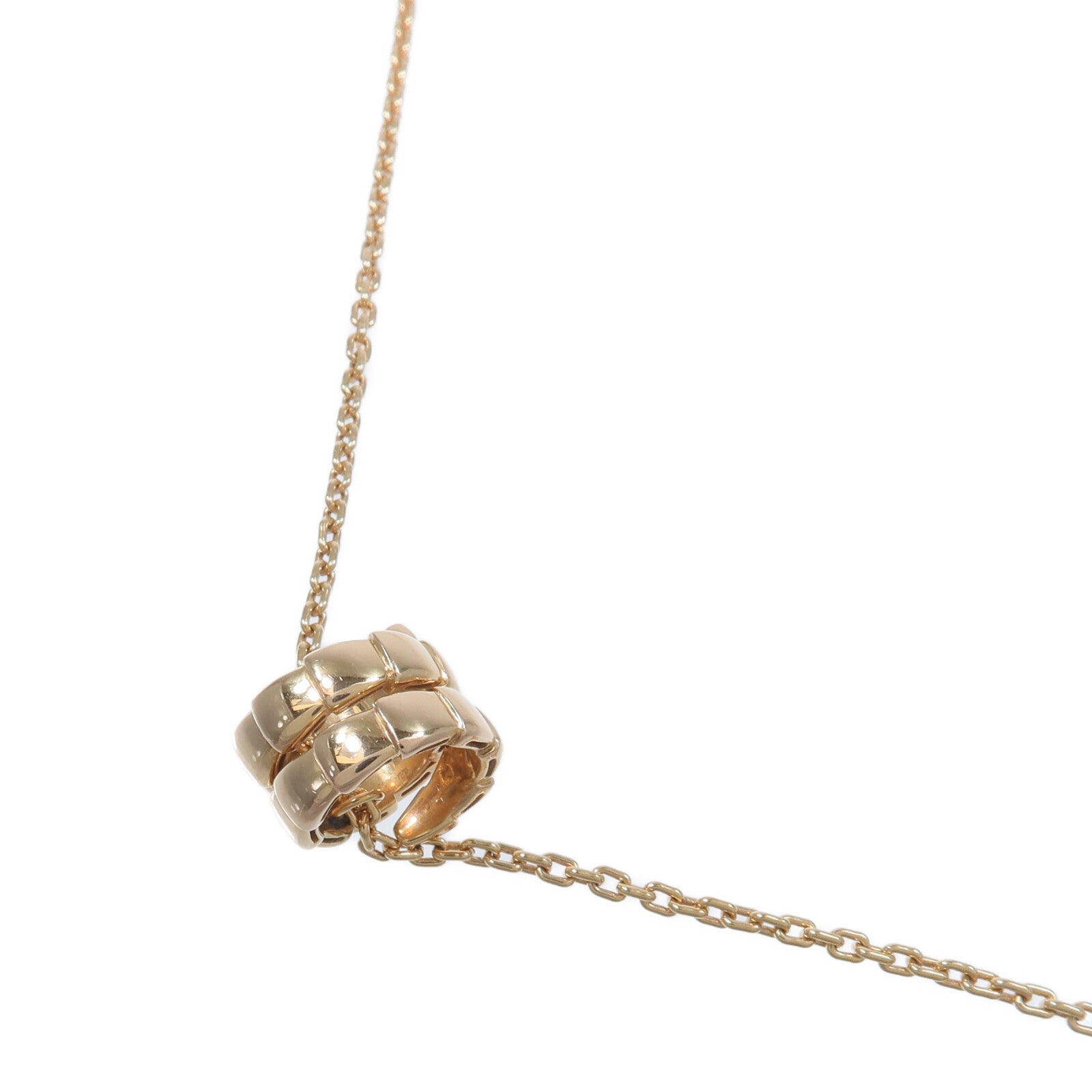 BVLGARI 18K玫瑰金Serpenti Viper鑽石項鍊