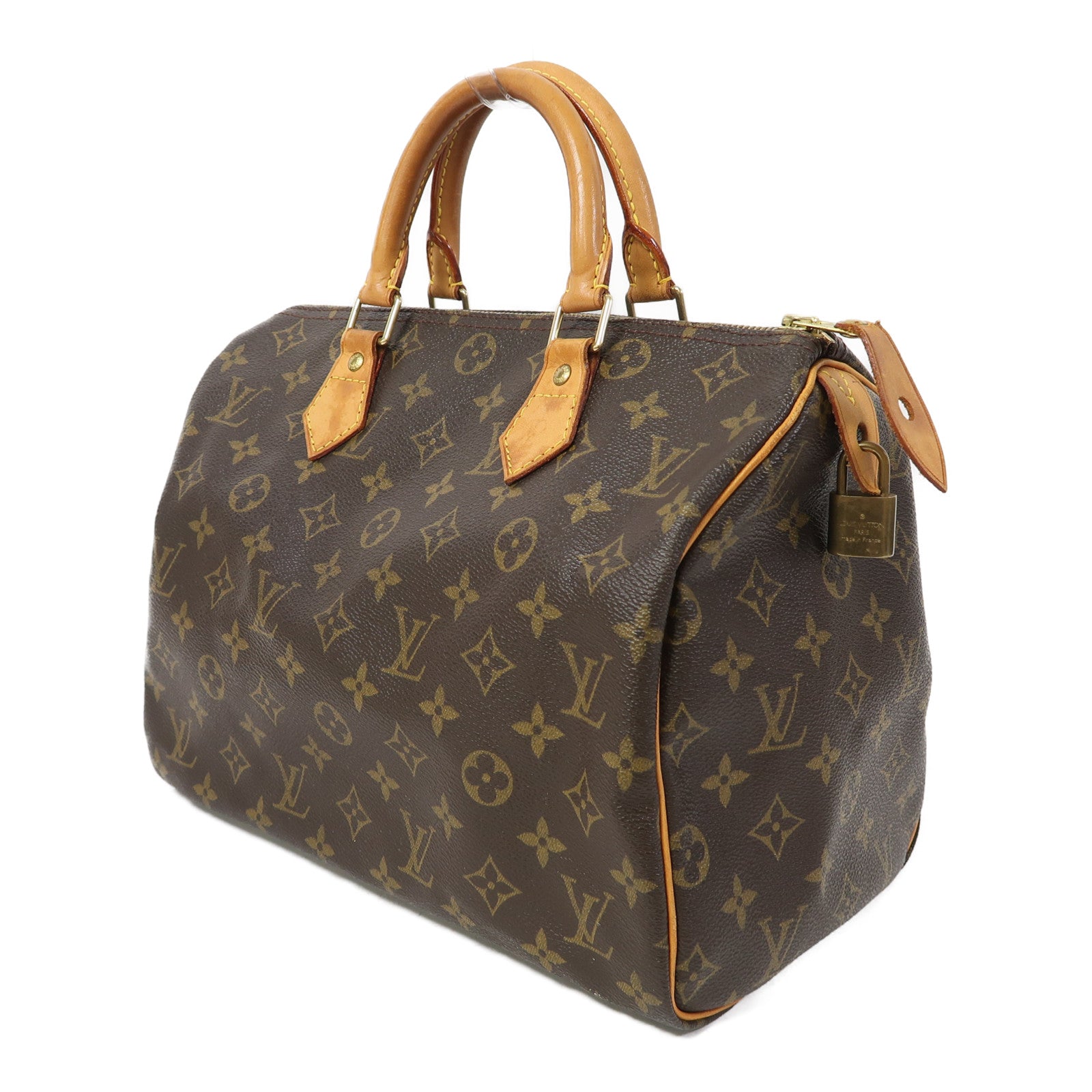 LOUIS VUITTON Monogram Speedy 30金扣手挽袋啡色