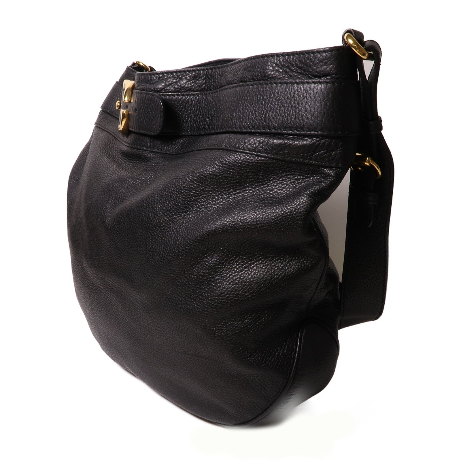 GUCCI 牛皮皮革Shoulder Bag金扣肩背袋黑色