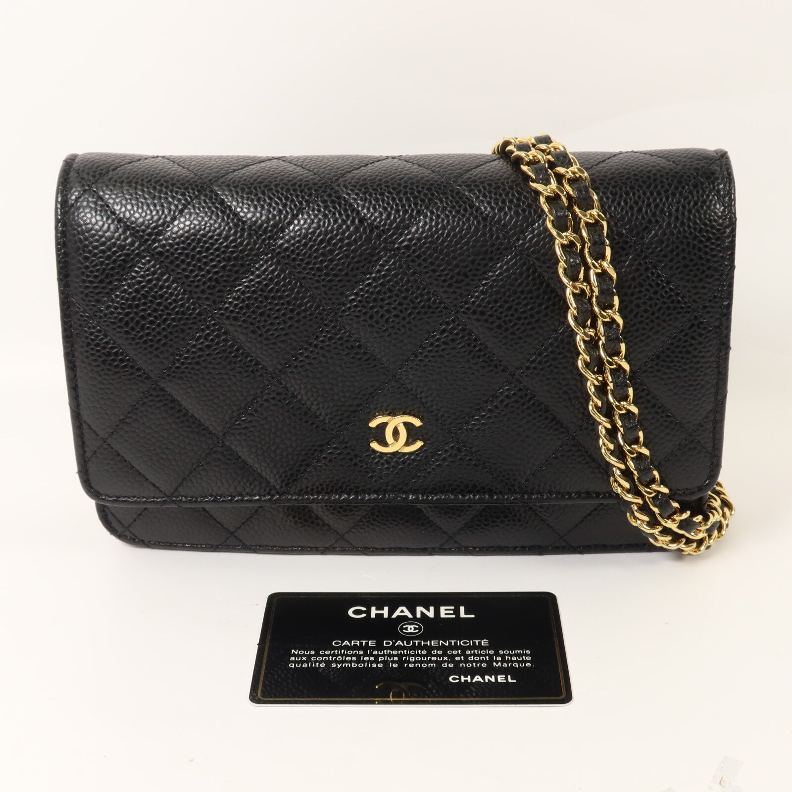 CHANEL 牛皮皮革Wallet On Chain鏈帶肩背袋