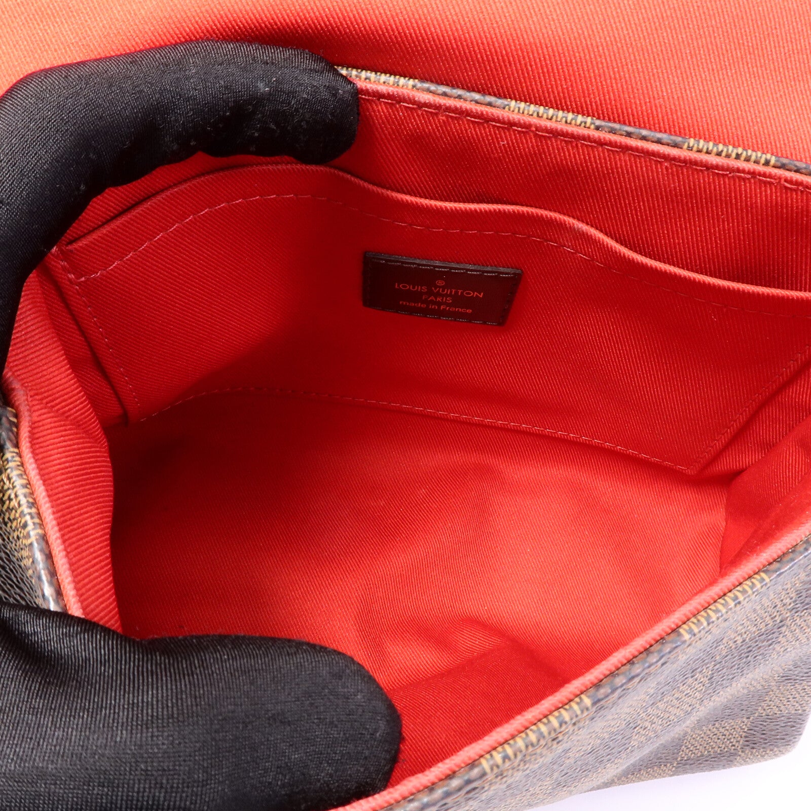 LOUIS VUITTON Damier Croisette金扣手挽肩背兩用袋