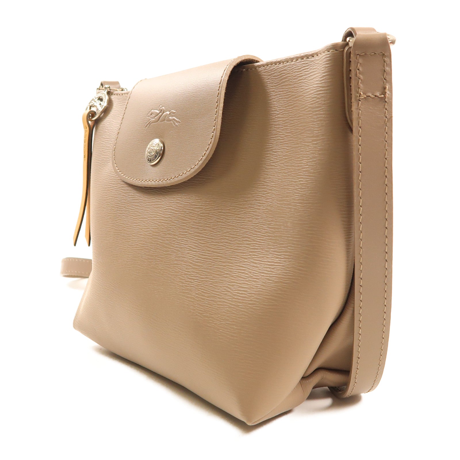 Longchamp 牛皮皮革Shoulder Bag銀扣肩背袋