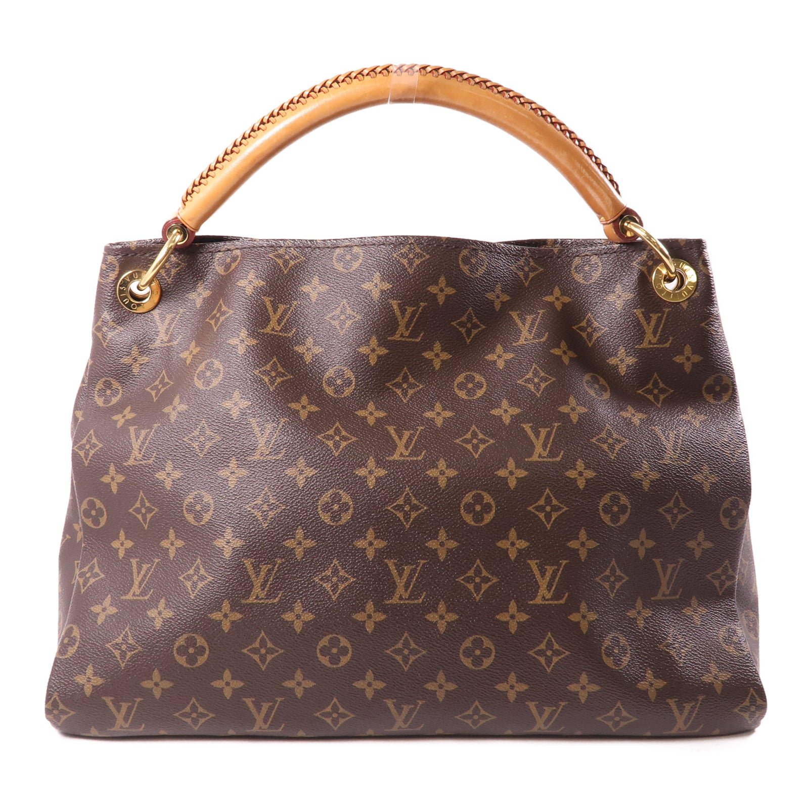 LOUIS VUITTON Monogram Artsy MM金扣肩背袋棕色