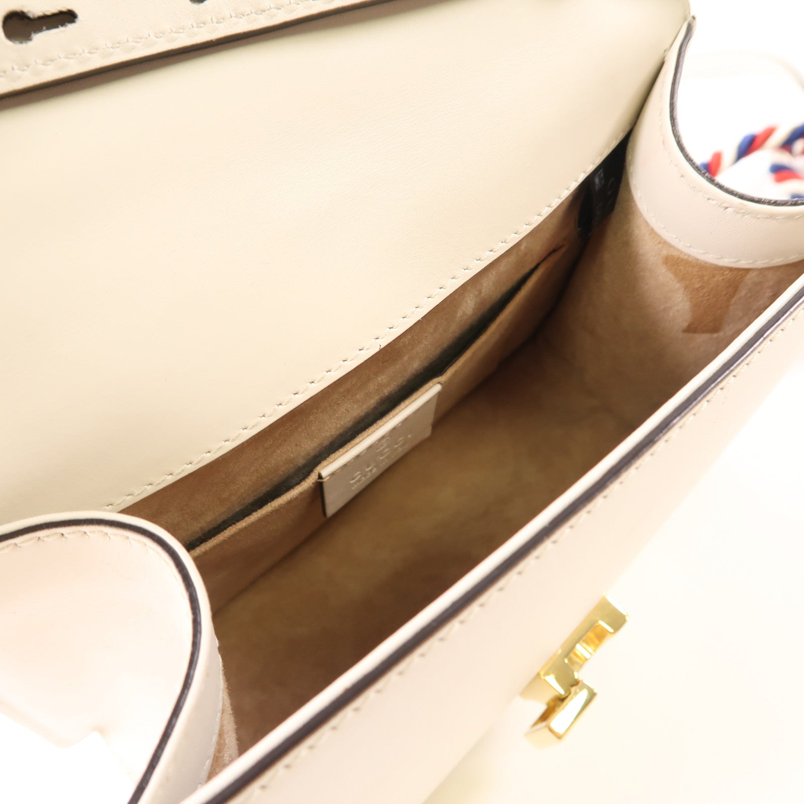 GUCCI GG GHW Sylvie 2Way Shoulder Hand Bag Calfskin Leather 470270 White