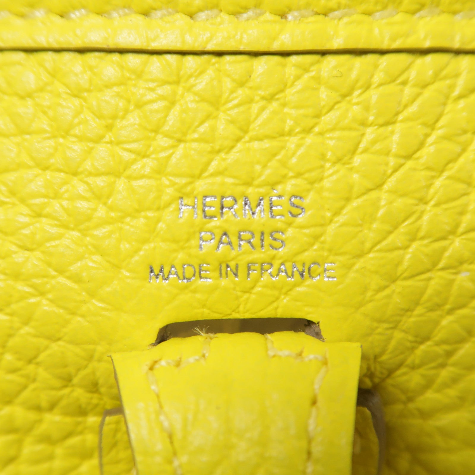 HERMES Clemence皮革Evelyne TPM銀扣肩背袋Lime