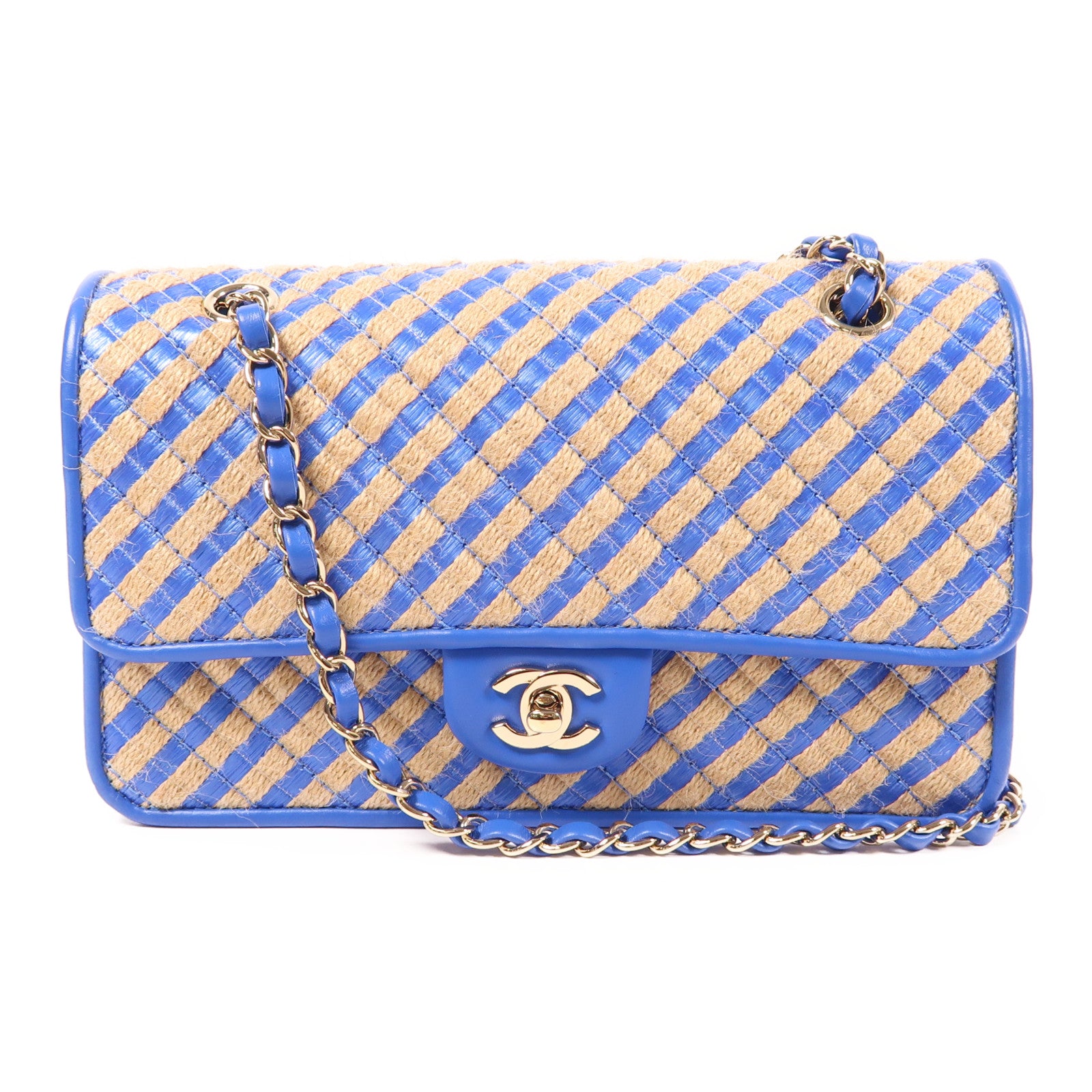 CHANEL 皮革Chain Shoulder金扣鏈帶肩背袋