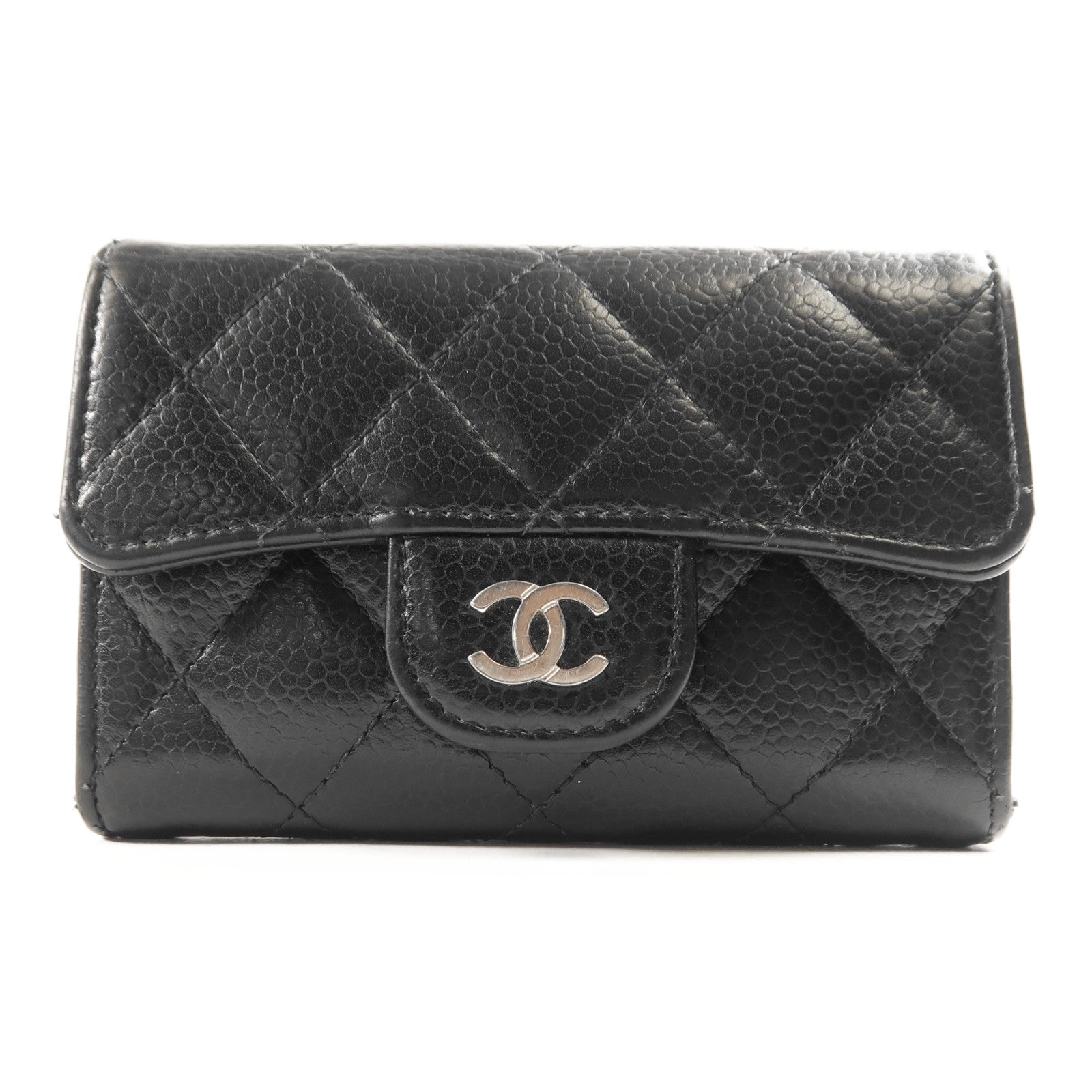 CHANEL 牛皮皮革Card Case銀扣卡片套