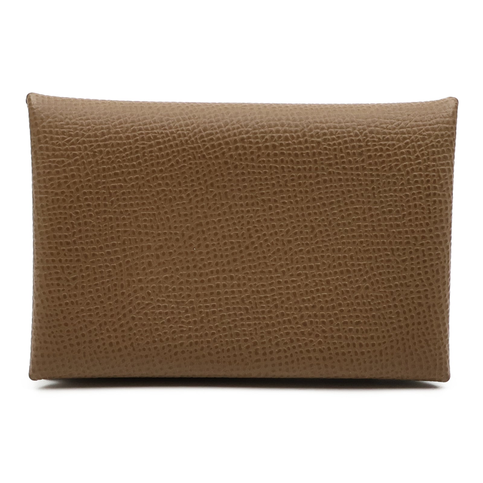 HERMES Epsom皮革Calvi Duo銀扣卡片套Gold