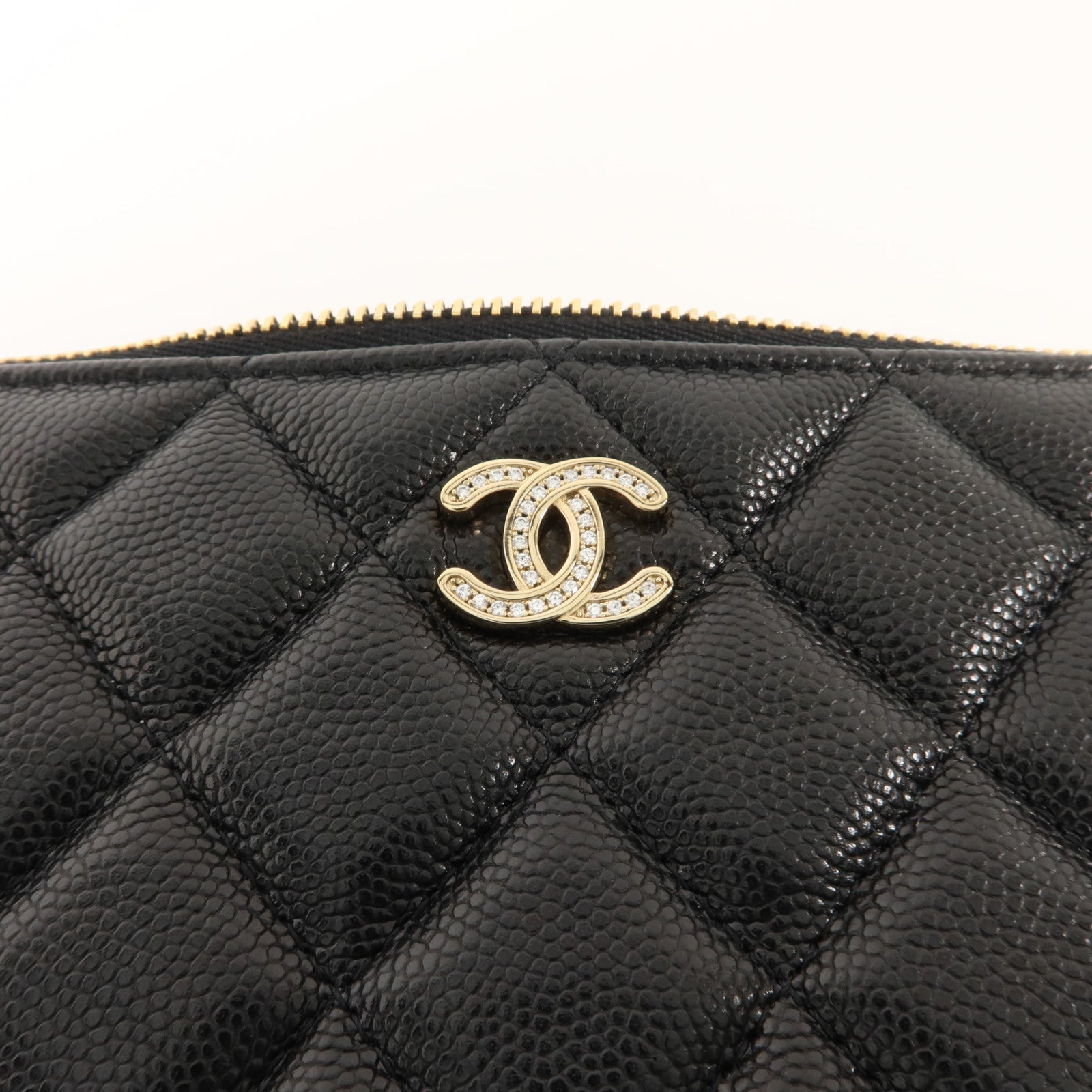 CHANEL 牛皮皮革Classic Zipped Pouch金扣小袋