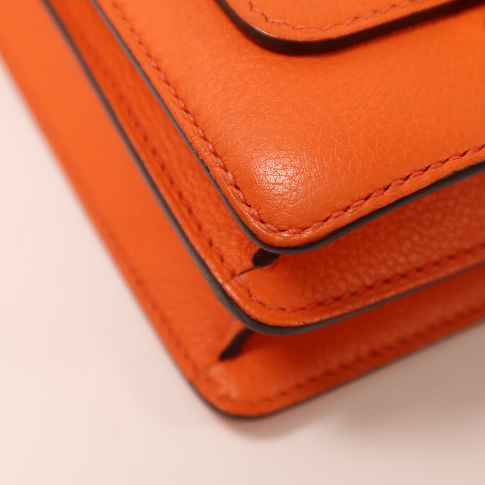 HERMES Evercolor皮革Roulis Mini肩背袋Feu