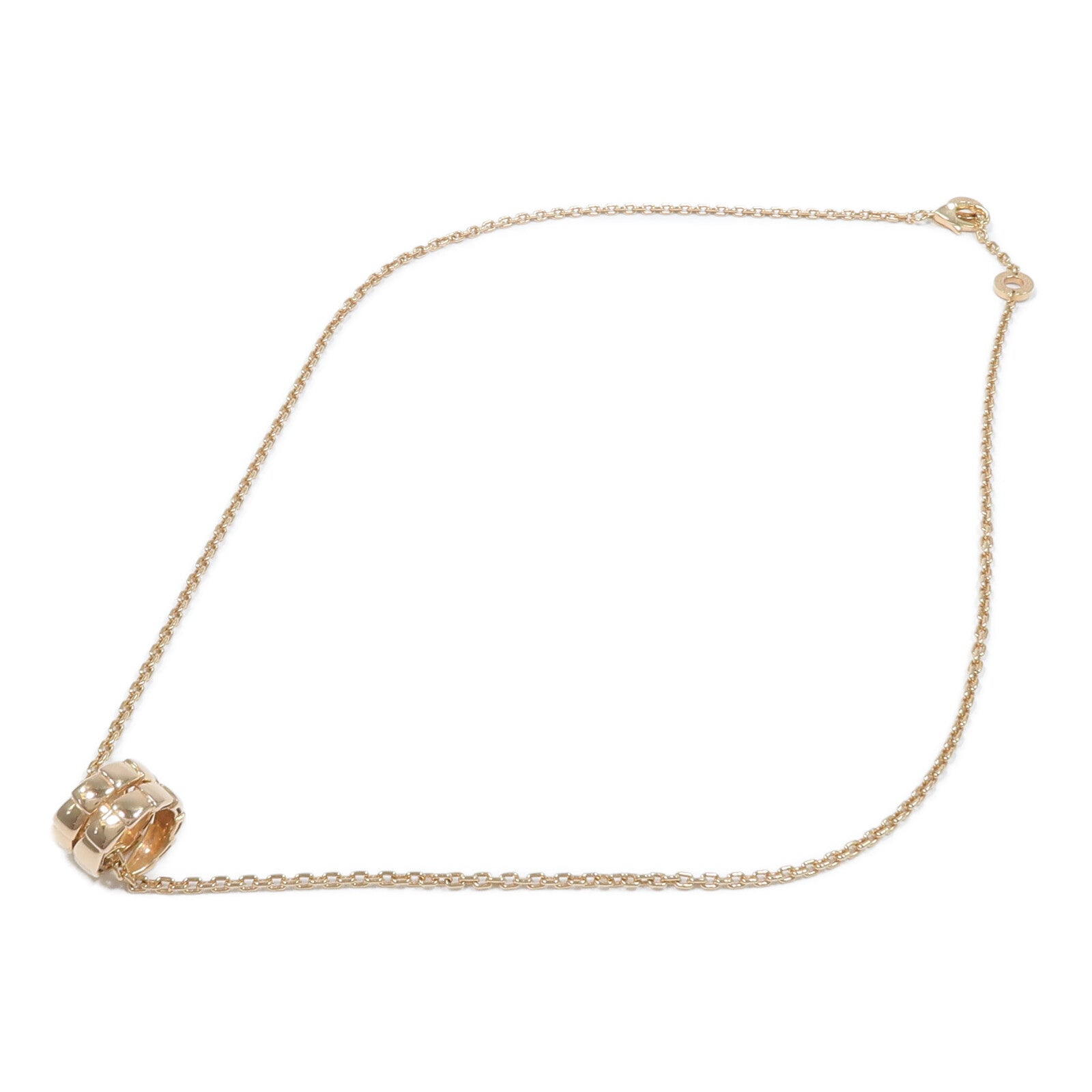 BVLGARI 18K玫瑰金Serpenti Viper鑽石項鍊