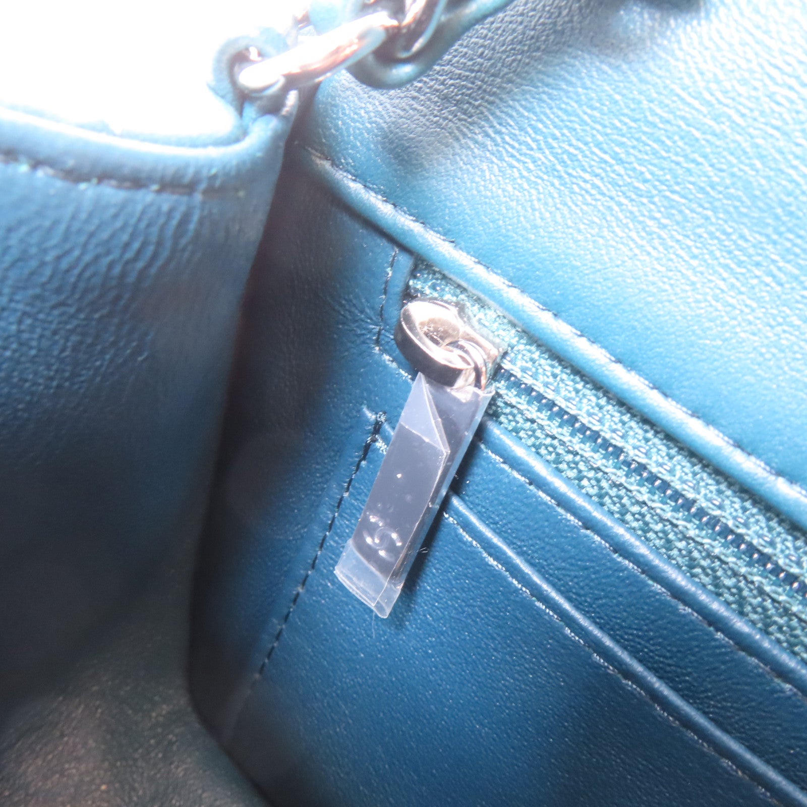 CHANEL 【激減優惠】菱格牛皮皮革Classic Mini Flap Bag銀扣鏈帶肩背袋綠色