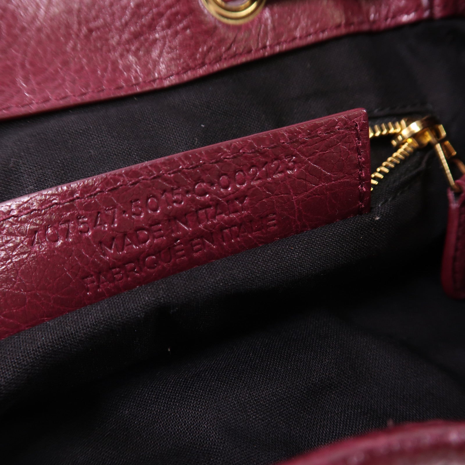 BALENCIAGA GHW BackPack Rucksack Calfskin Leather 407547 Red