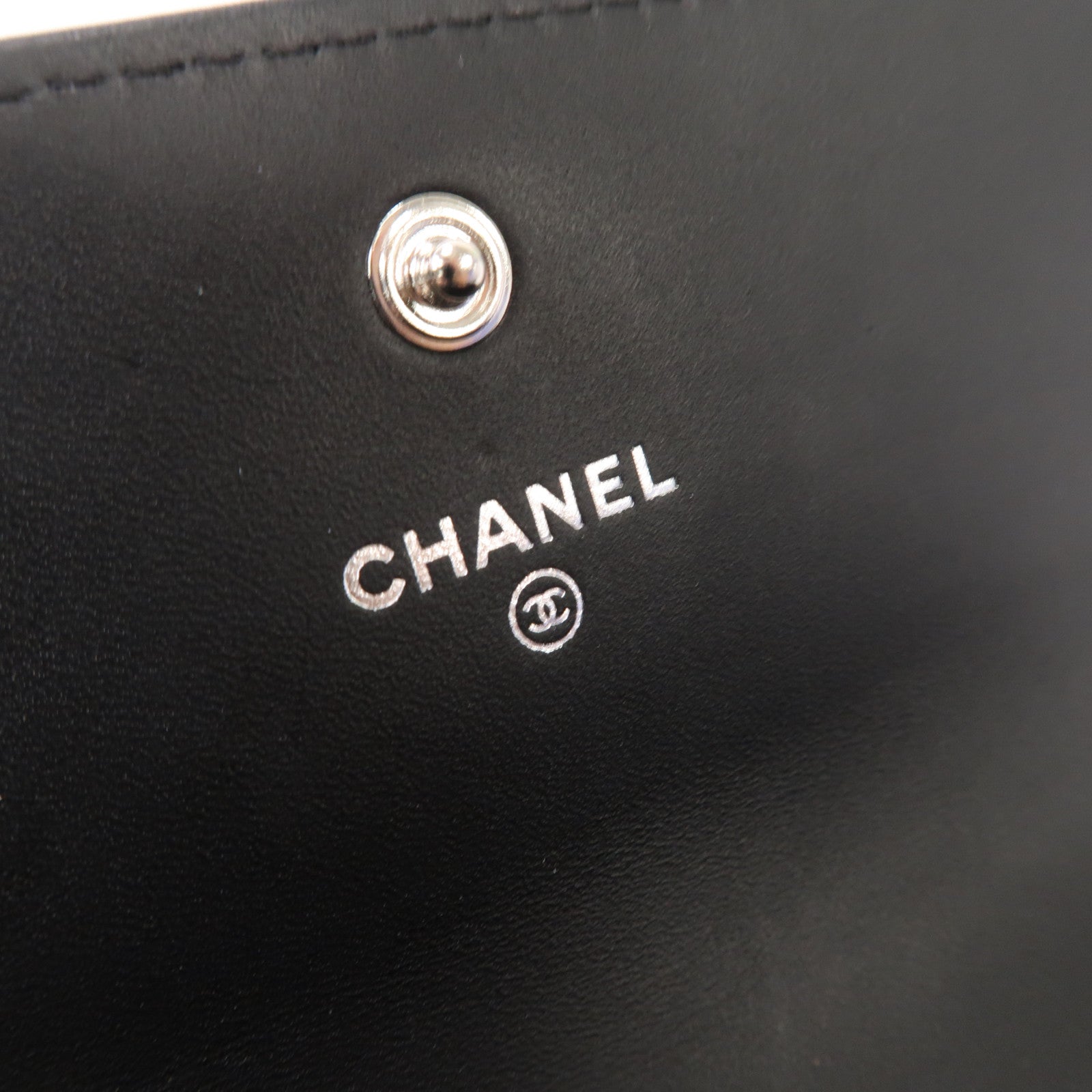 CHANEL 菱格漆皮皮革Long Wallet金扣長錢包黑色