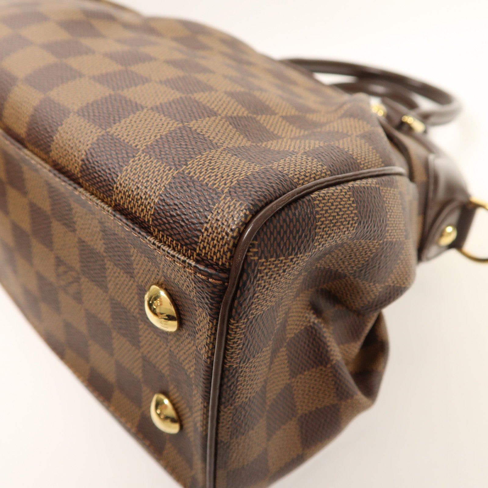 LOUIS VUITTON Damier Trevi金扣手挽肩背兩用袋