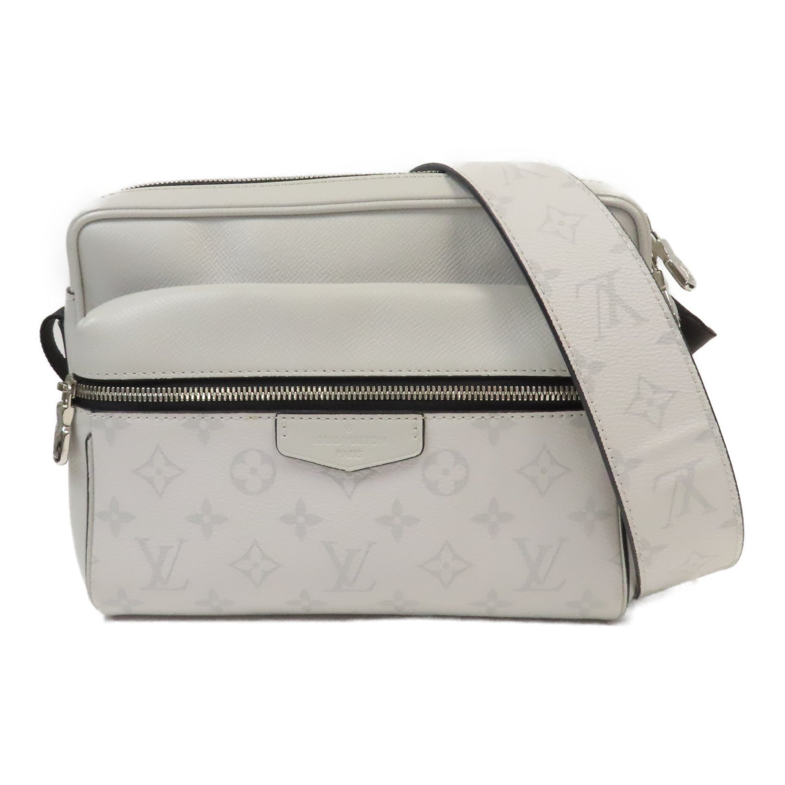 LOUIS VUITTON 牛皮皮革Bum Bag Outdoor銀扣肩背袋灰色