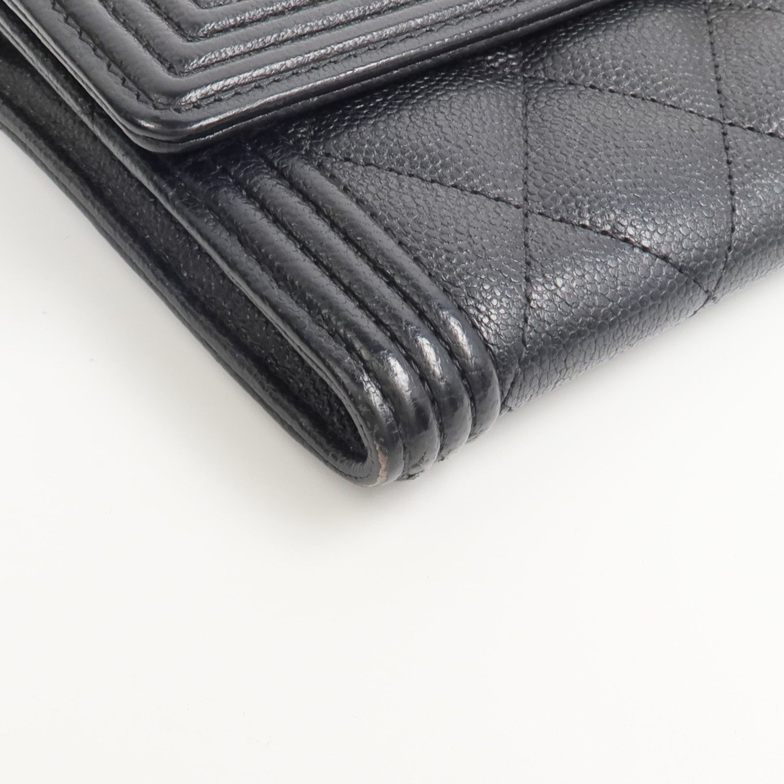CHANEL 牛皮皮革Boy Long Wallet長錢包