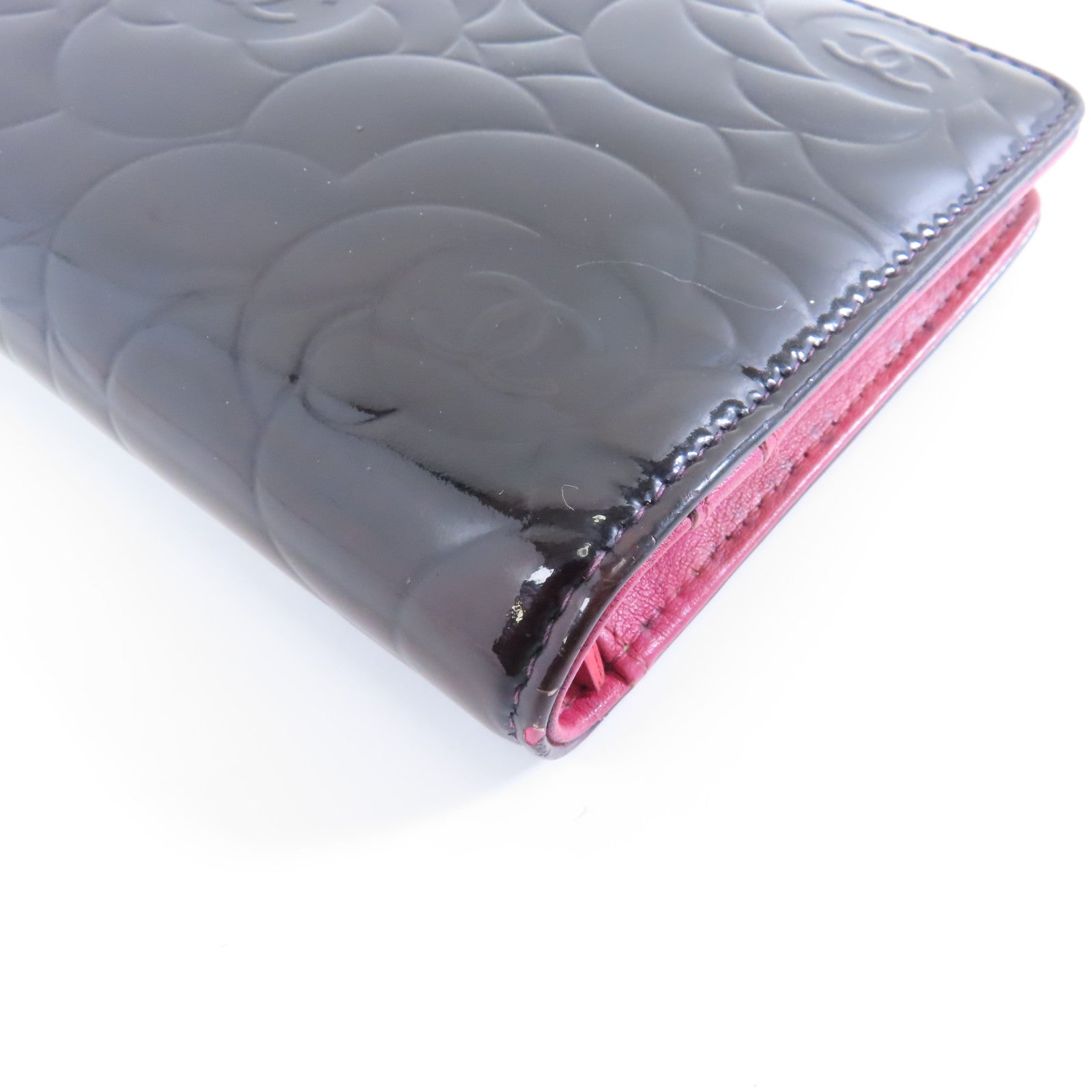 CHANEL 【激減優惠】漆皮皮革Long Wallet銀扣長錢包黑色
