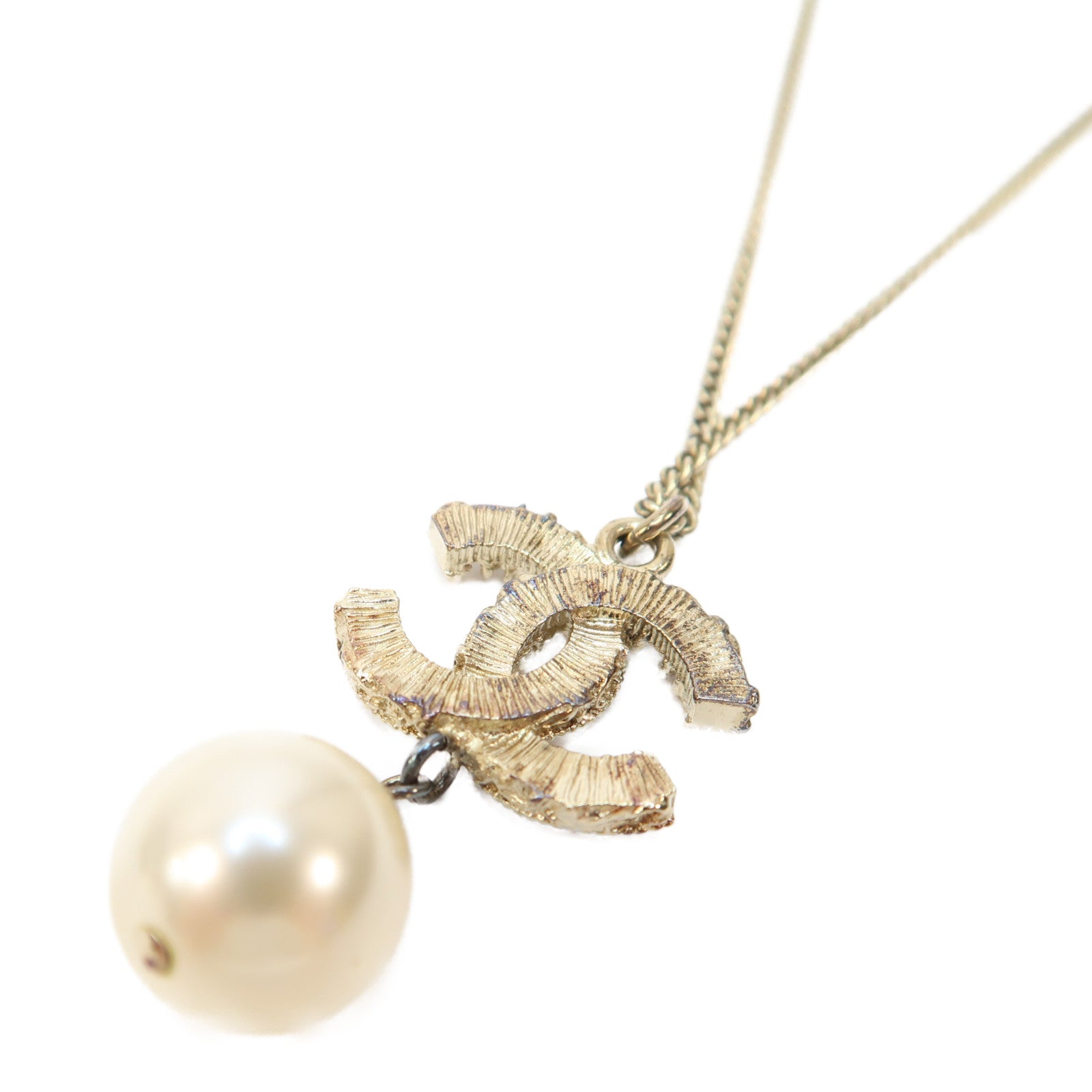 CHANEL 金屬Necklace項鍊黑色/白色