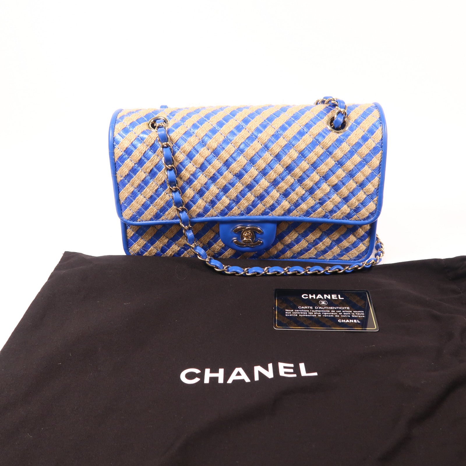 CHANEL 皮革Chain Shoulder金扣鏈帶肩背袋