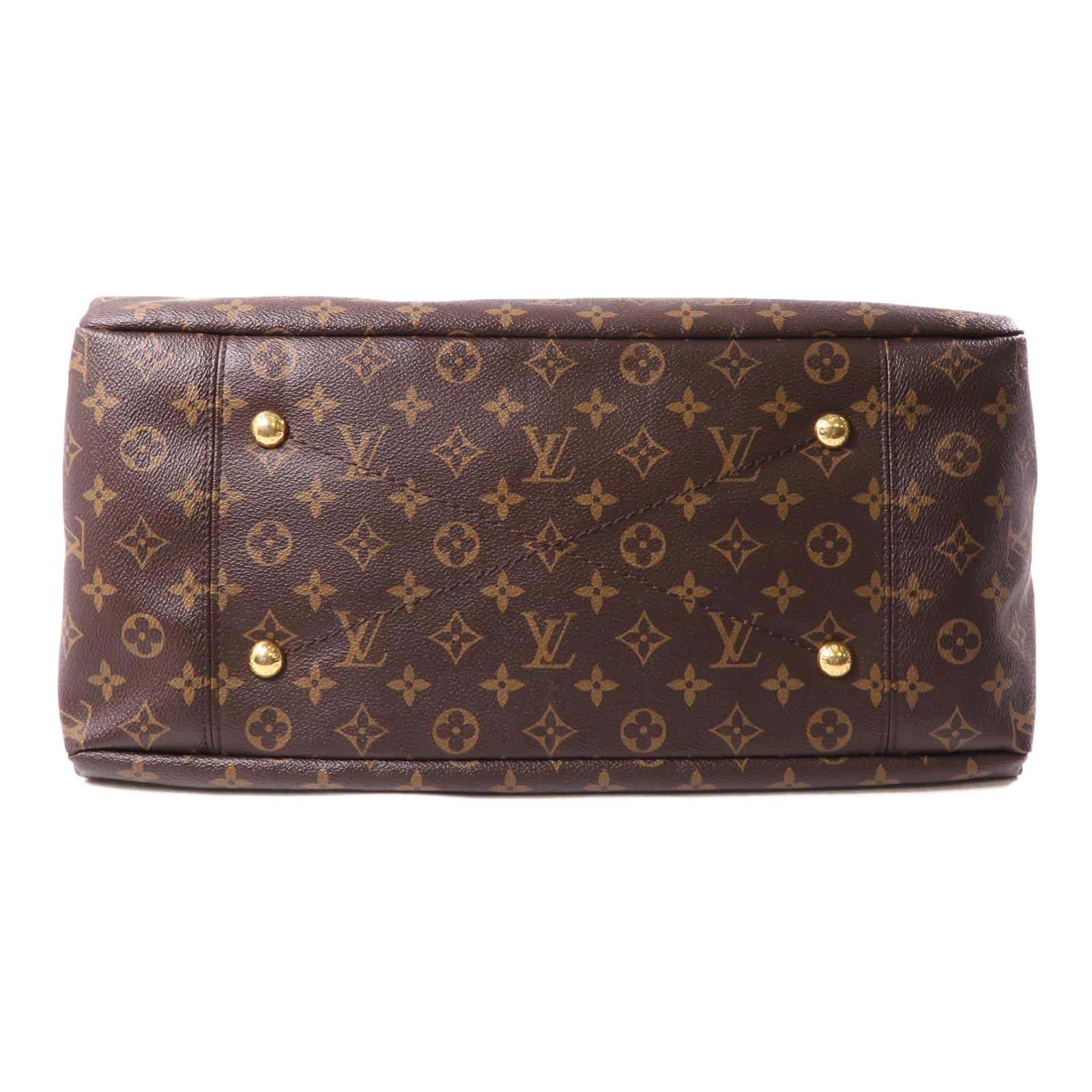 LOUIS VUITTON Monogram Artsy MM金扣肩背袋棕色
