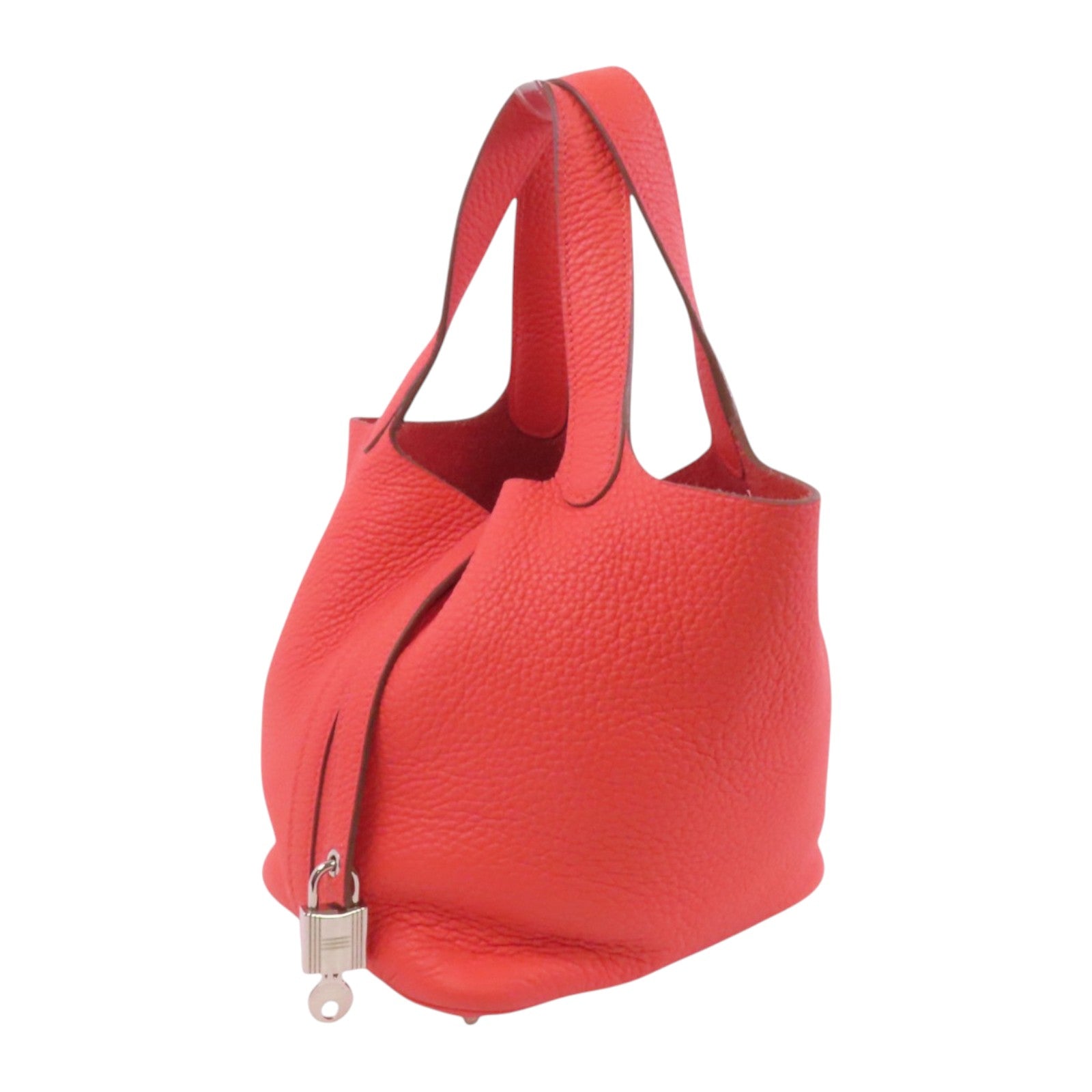 HERMES Clemence皮革Picotin PM銀扣手挽袋