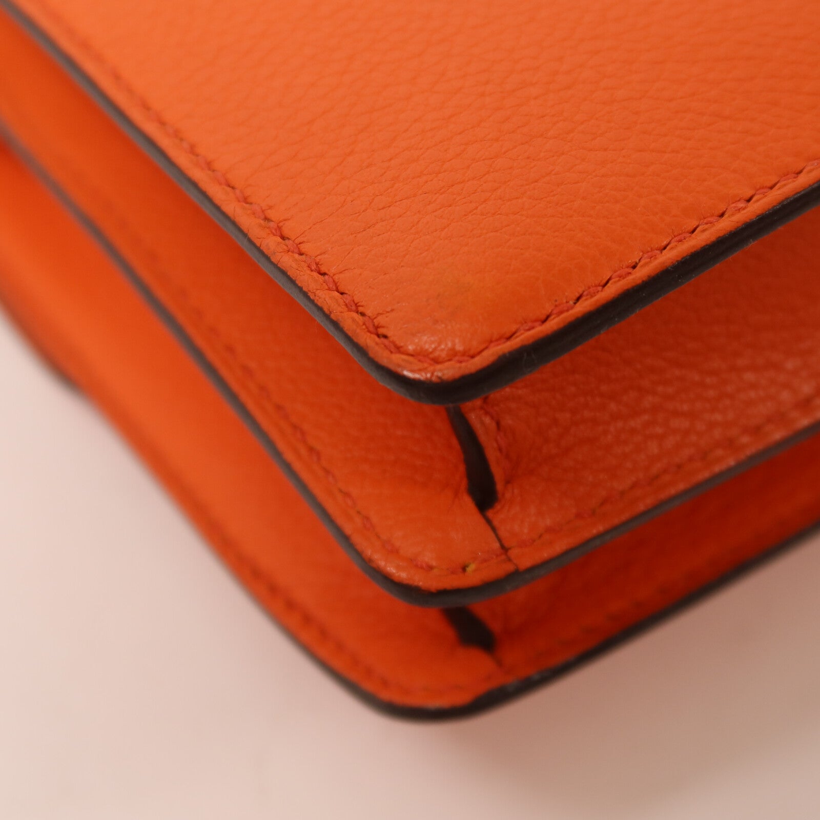 HERMES Evercolor皮革Roulis Mini肩背袋Feu