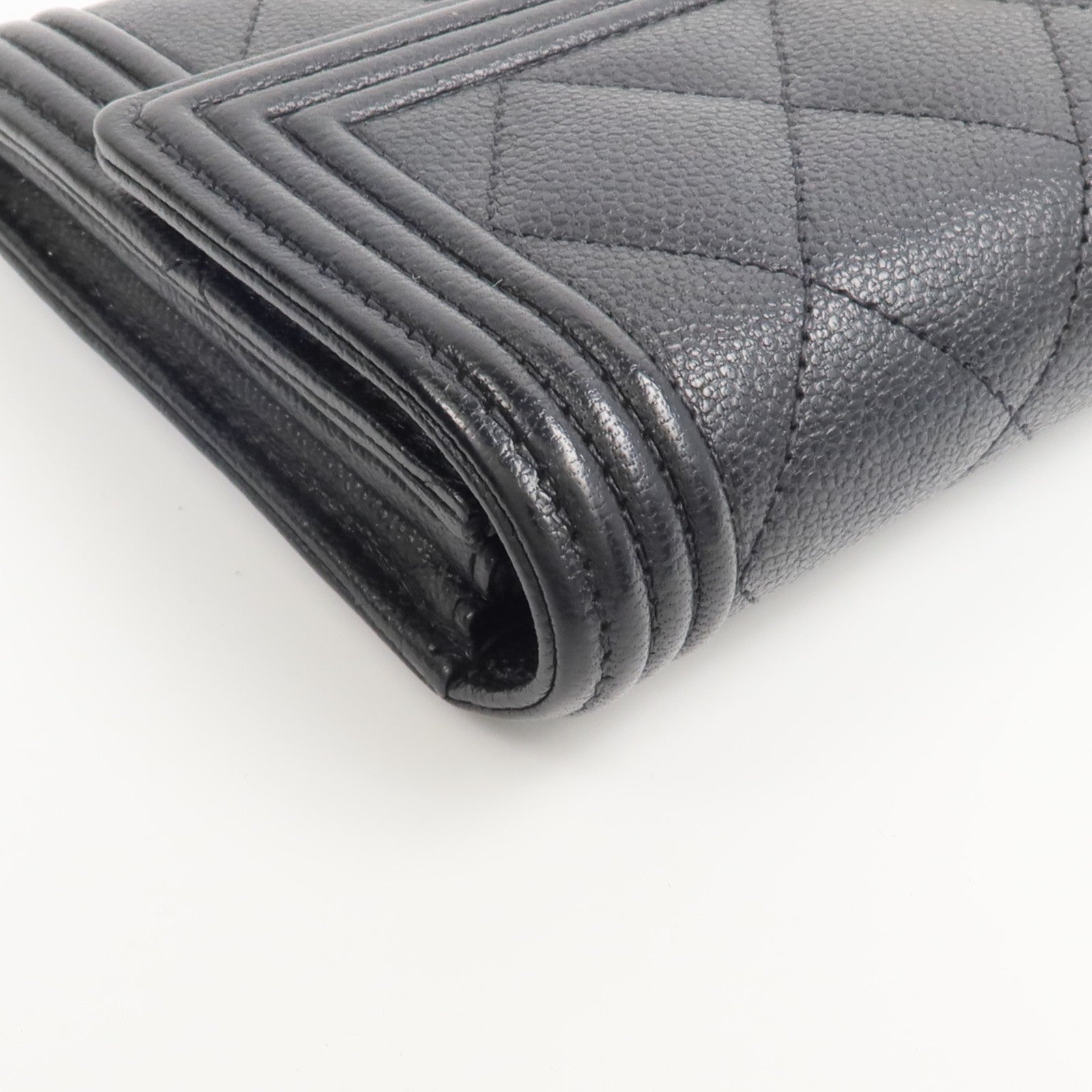 CHANEL 牛皮皮革Boy Long Wallet長錢包