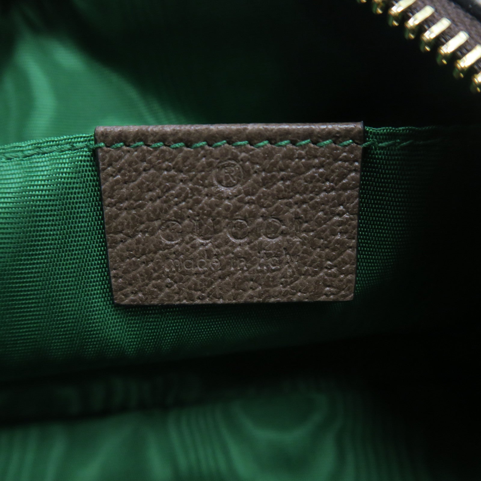 GUCCI 塗層帆布Ophidia Cosmefic Case金扣手拿包啡色
